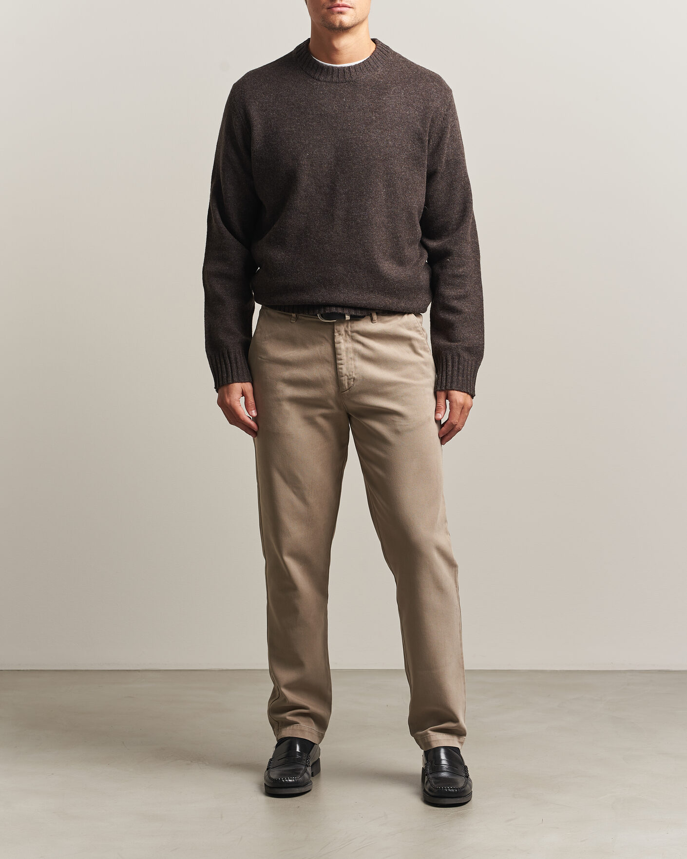 Herre | Gensere | A Day's March | Marlow Lambswool Sweater Dark Brown