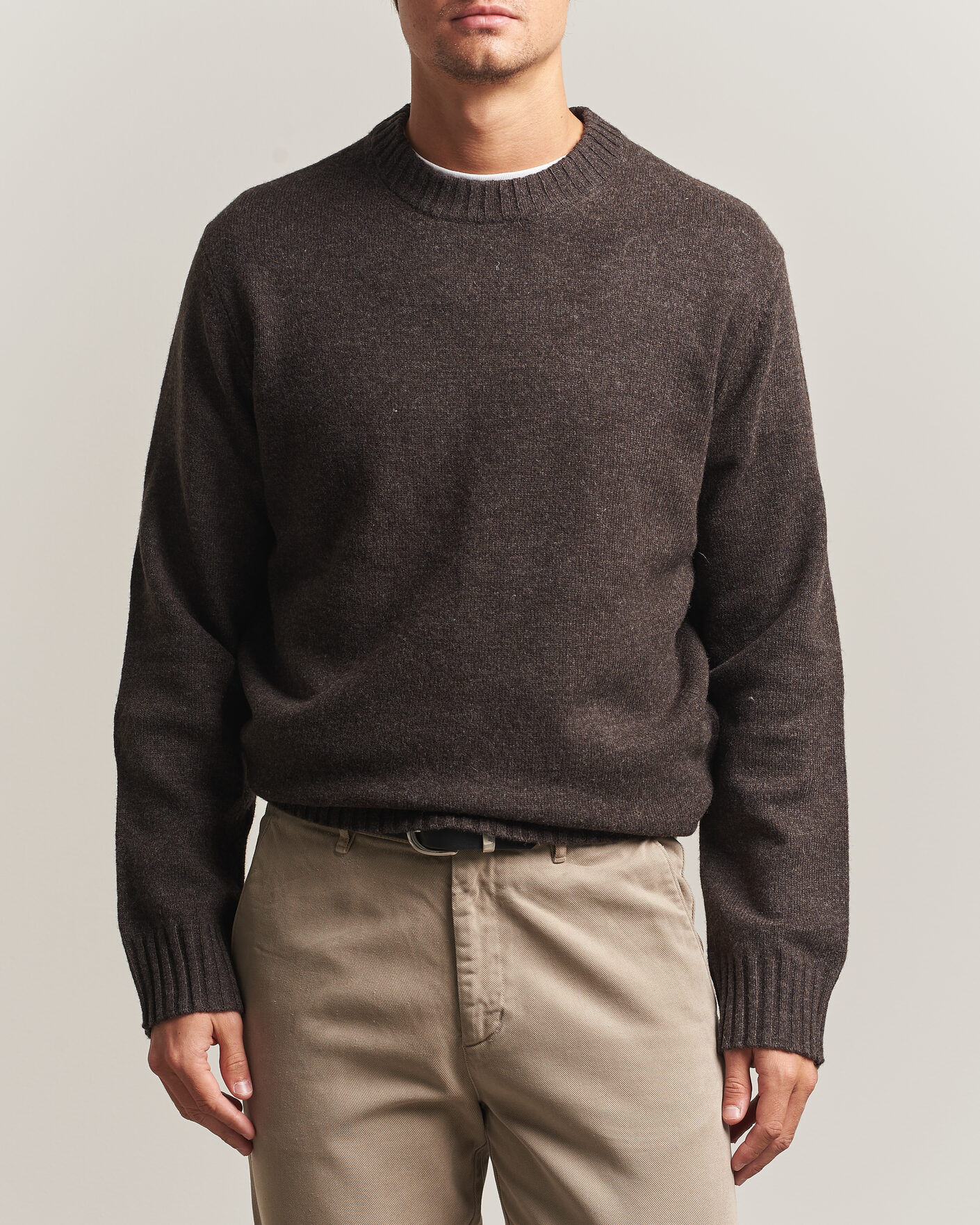 Herre | Gensere | A Day's March | Marlow Lambswool Sweater Dark Brown