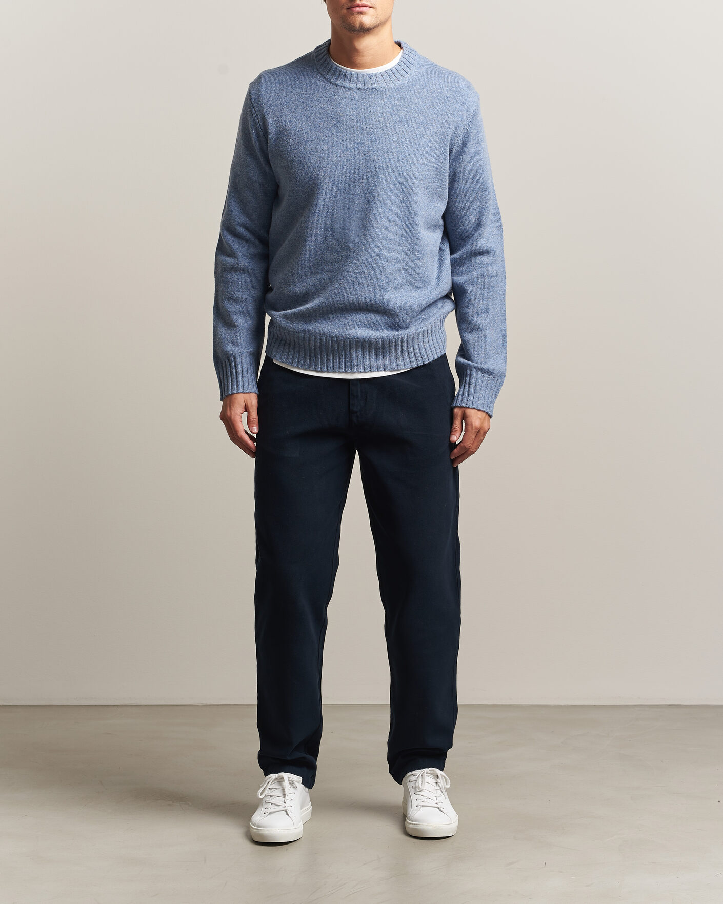 Herre | Gensere | A Day's March | Marlow Lambswool Sweater Misty Blue