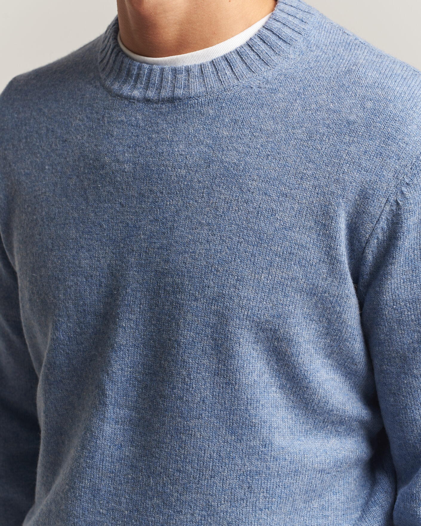 Herre | Gensere | A Day's March | Marlow Lambswool Sweater Misty Blue