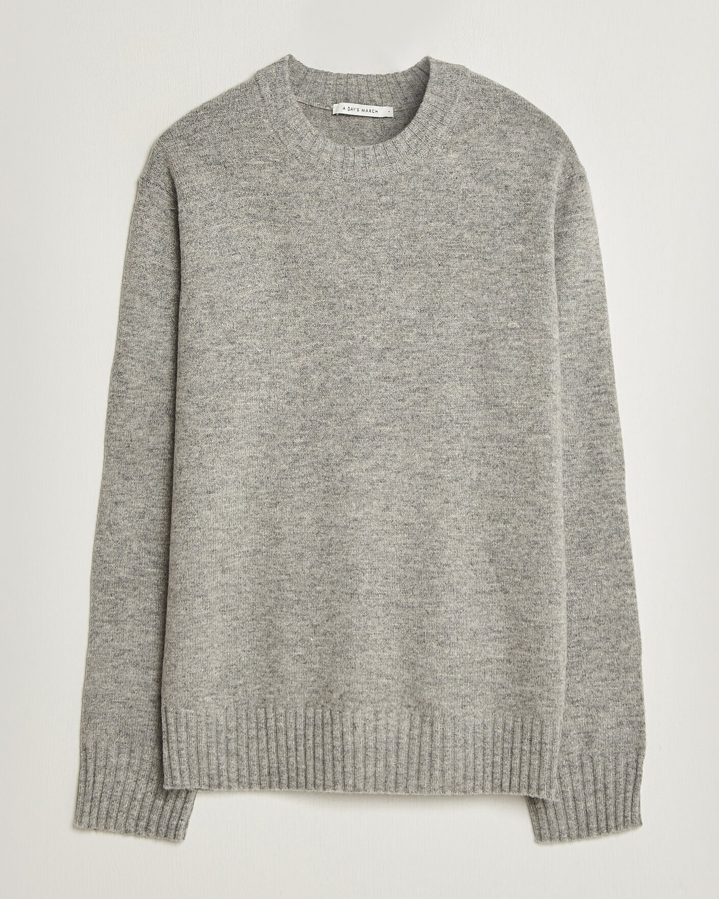 Herre | Gensere | A Day's March | Marlow Lambswool Sweater Grey Melange