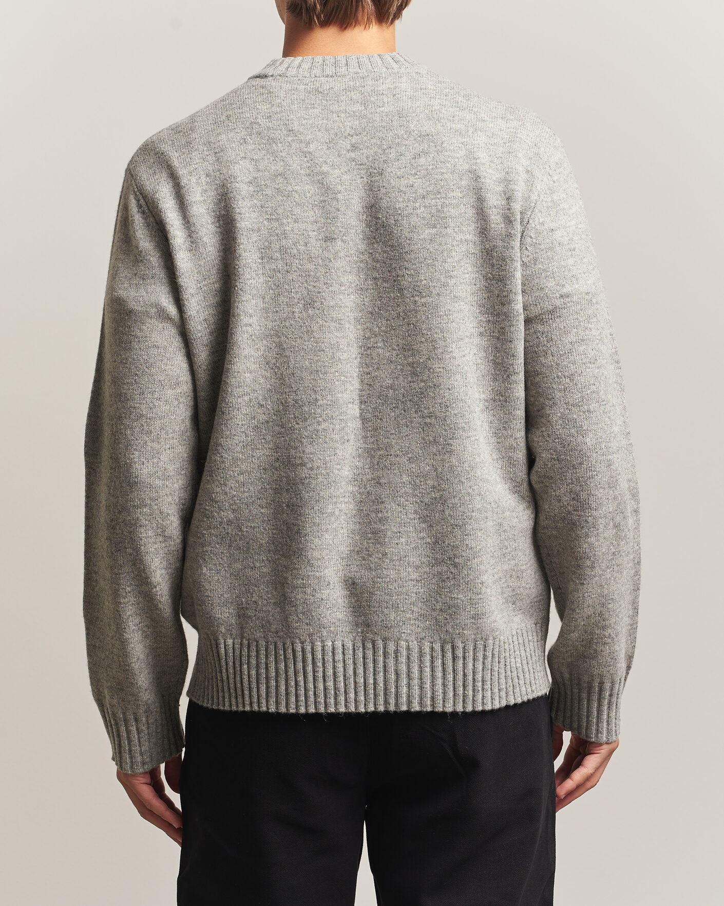 Herre | Gensere | A Day's March | Marlow Lambswool Sweater Grey Melange
