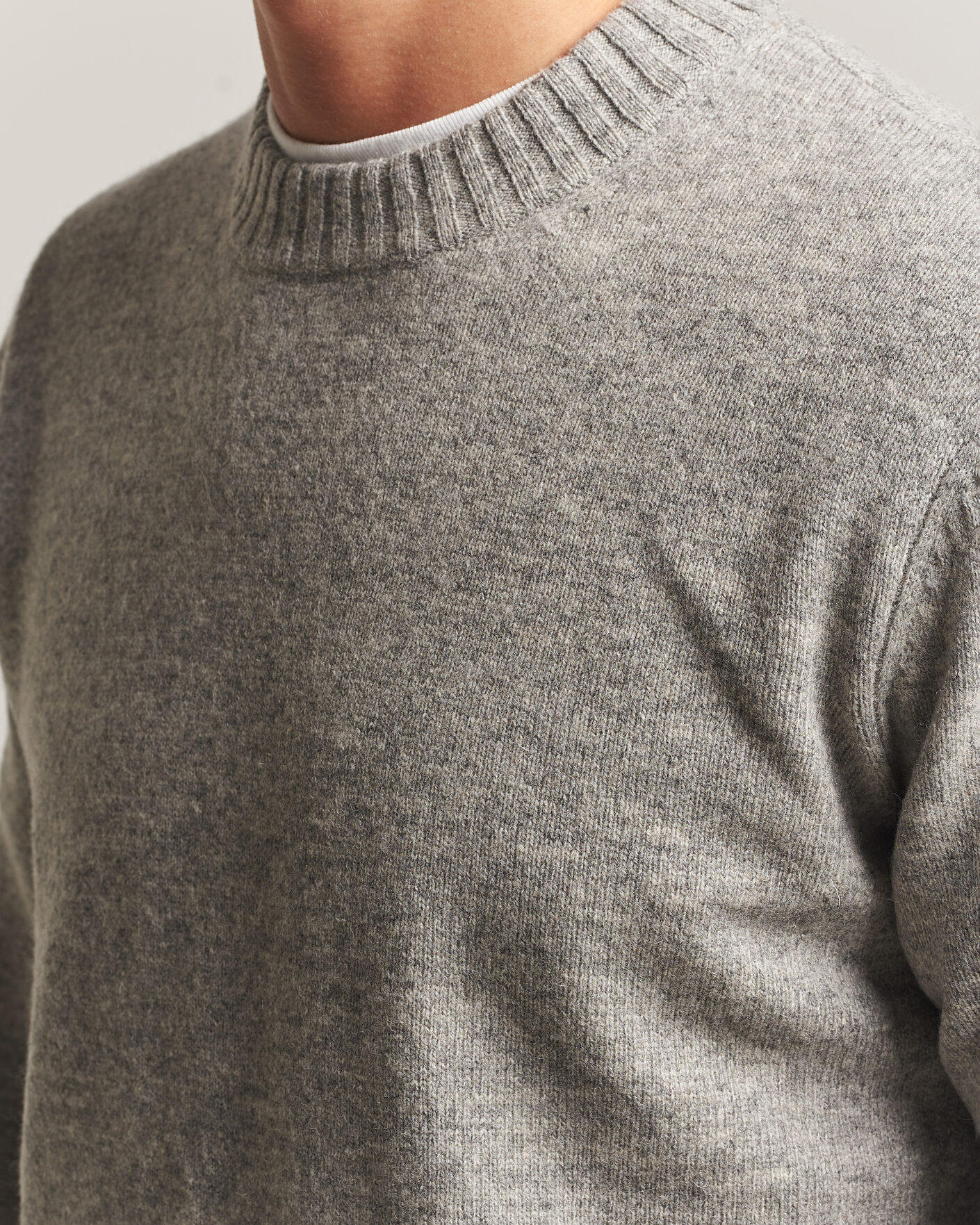 Herre | Gensere | A Day's March | Marlow Lambswool Sweater Grey Melange