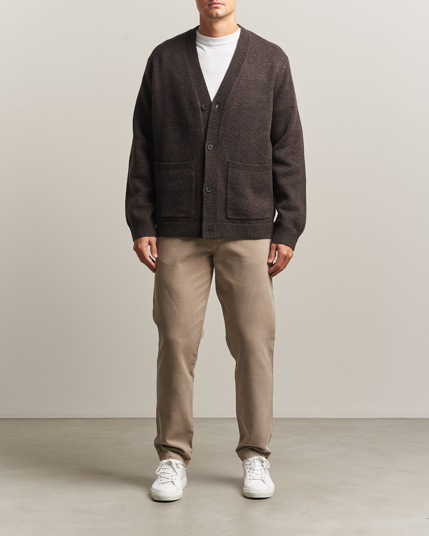 Herre | Gensere | A Day's March | Jarrow Lambswool Cardigan Dark Brown