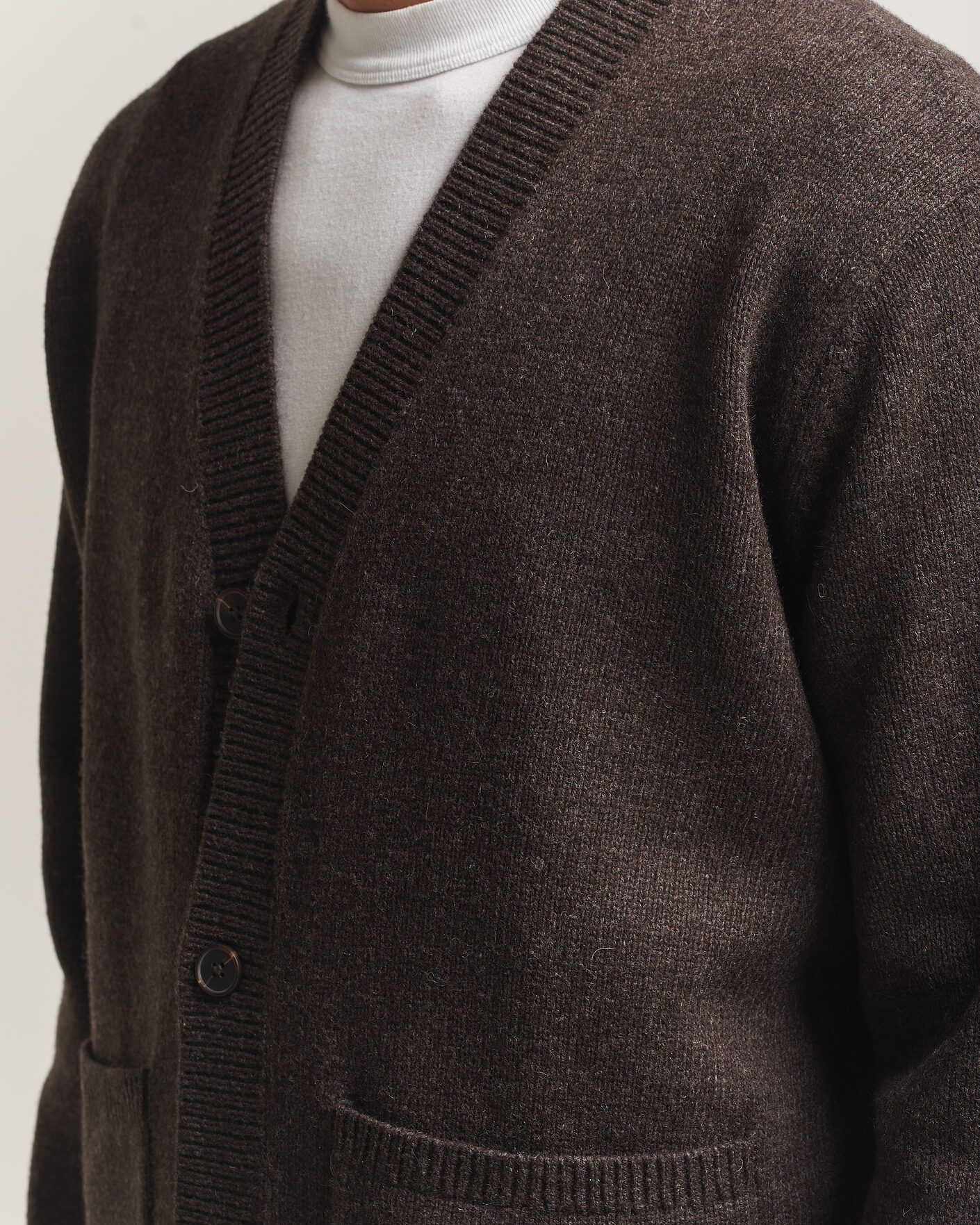 Herre | Gensere | A Day's March | Jarrow Lambswool Cardigan Dark Brown