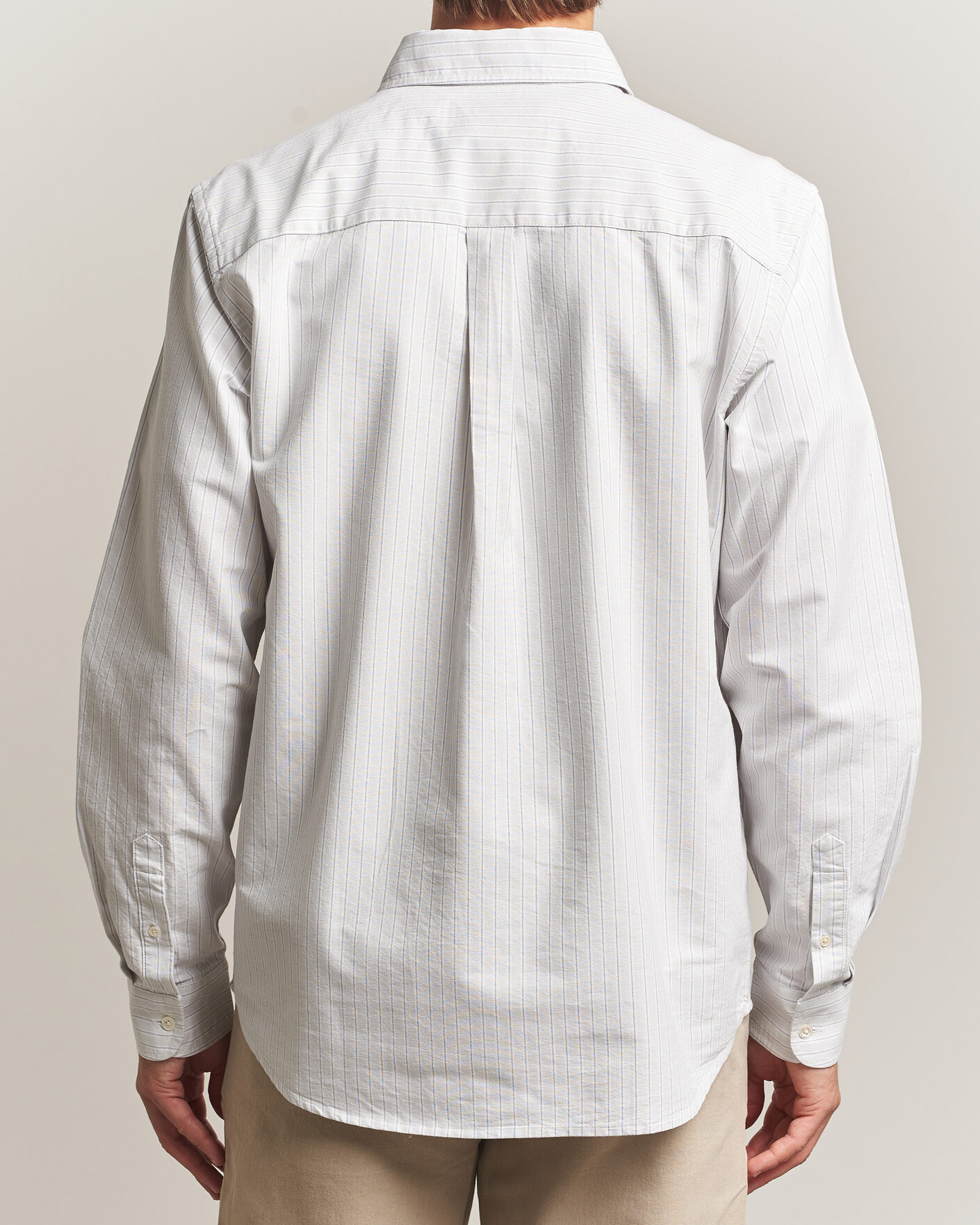 Herre | Skjorter | A Day's March | Classic Flag Striped Oxford Shirt Grey/White