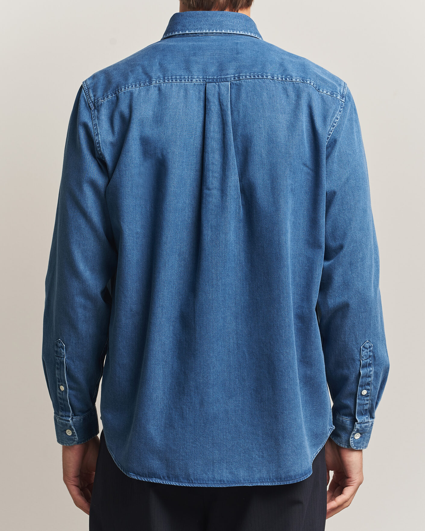 Herre | Skjorter | A Day's March | Original Button Down Denim Shirt Mid Blue