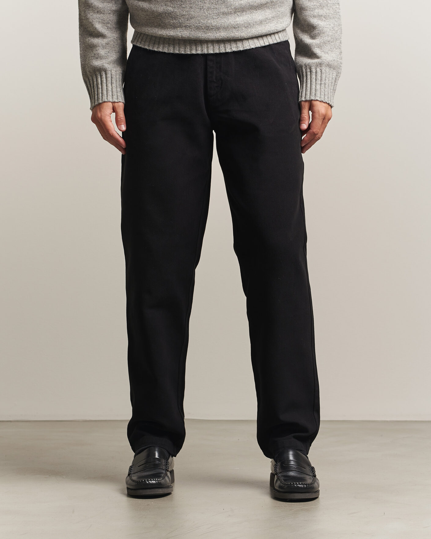 Herre | Bukser | A Day's March | Miller Cotton/Lyocell Trousers Black