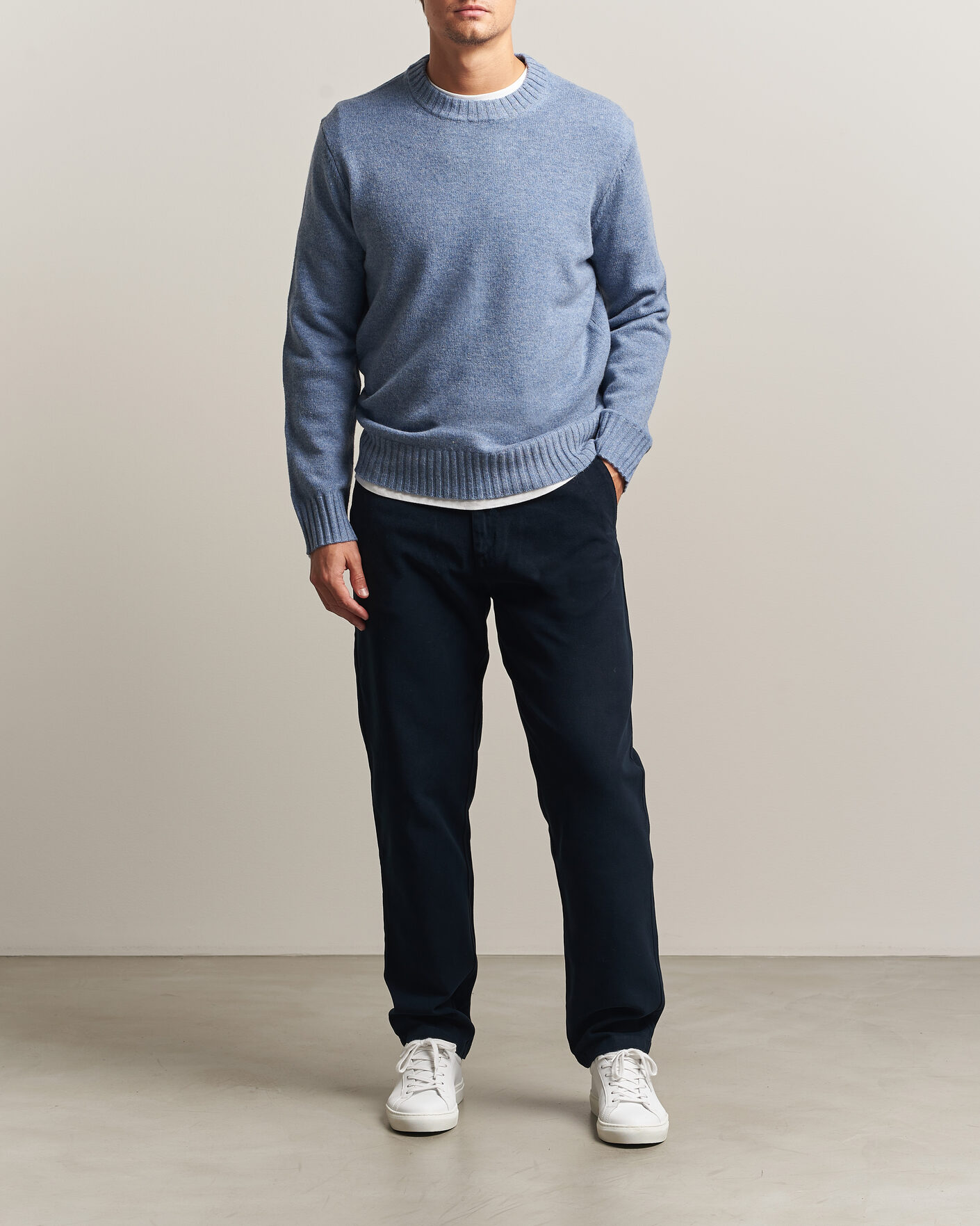 Herre | Bukser | A Day's March | Miller Cotton/Lyocell Trousers Navy