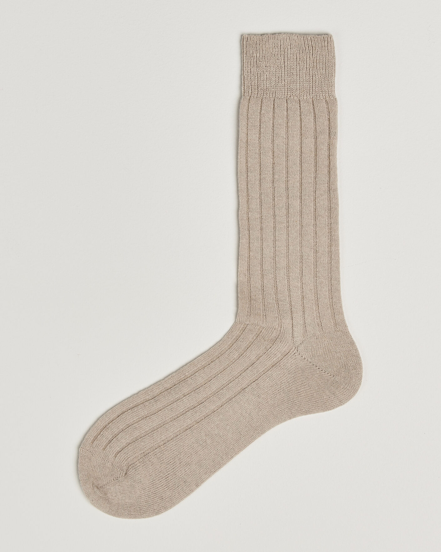 Herre | Undertøy | Bresciani | Wool/Cashmere Ribbed Socks Beige