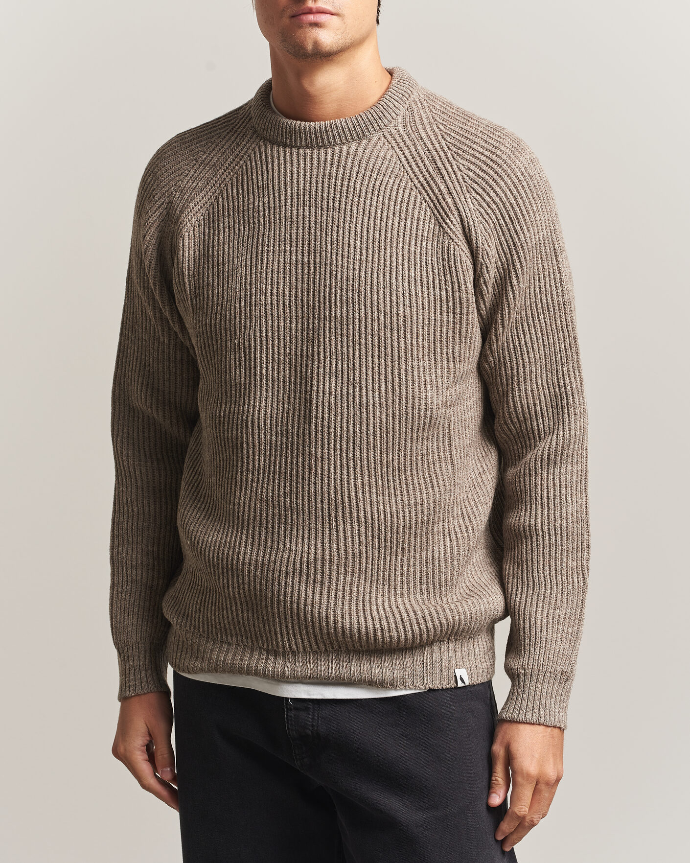 Herre | Gensere | Peregrine | Ford Knitted Wool Jumper Light Brown