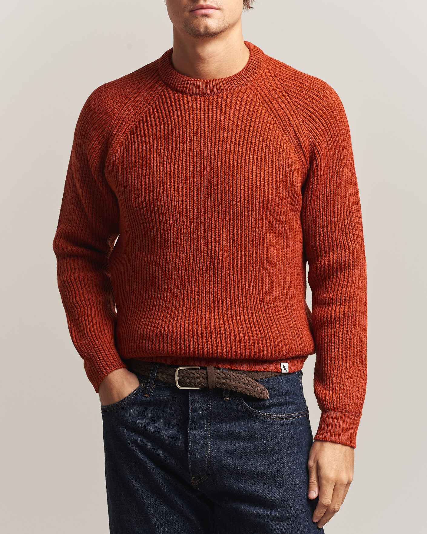 Herre | Gensere | Peregrine | Ford Knitted Wool Jumper Orange