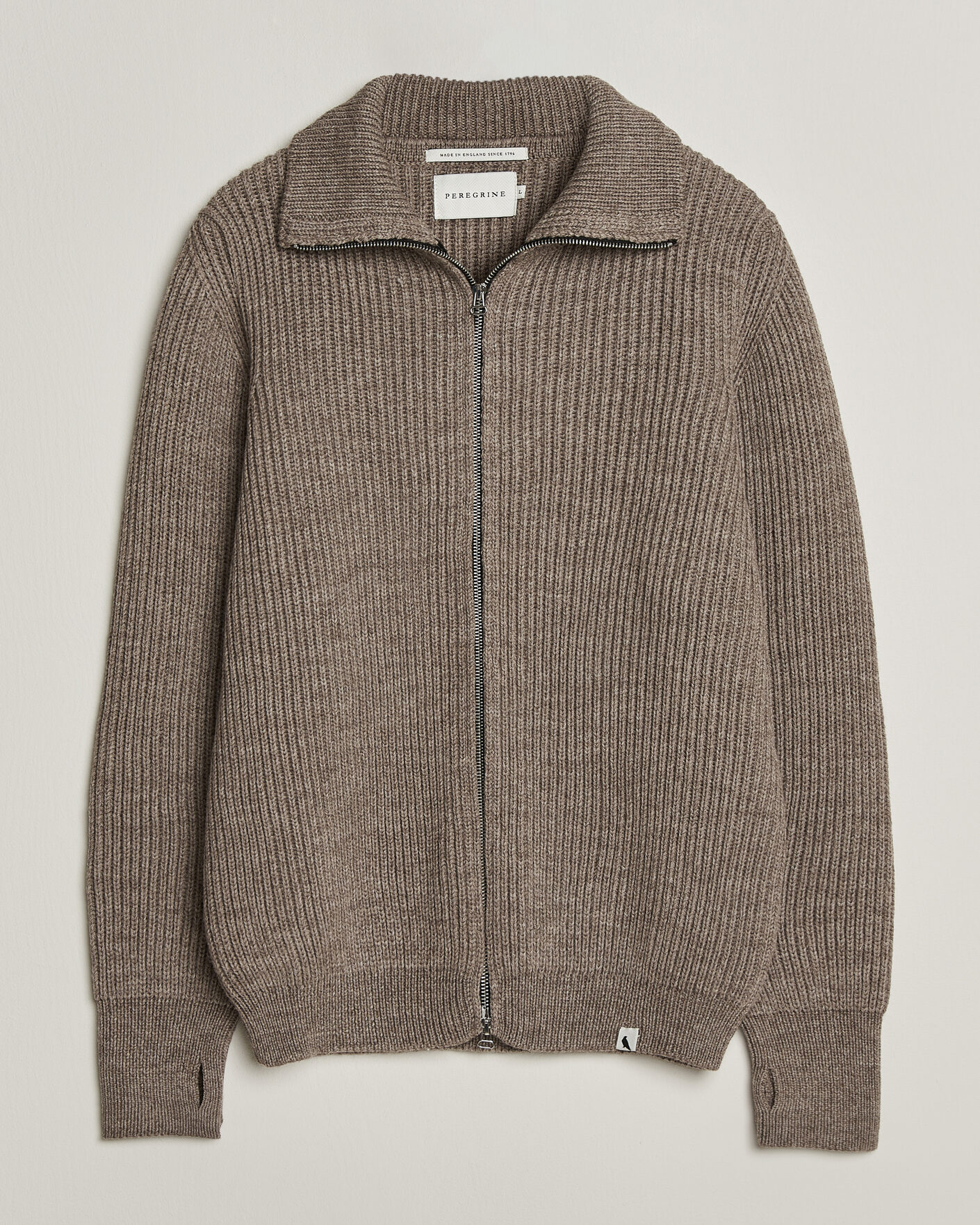 Herre | Gensere | Peregrine | Fisherman Merino Zip Cardigan Light Brown