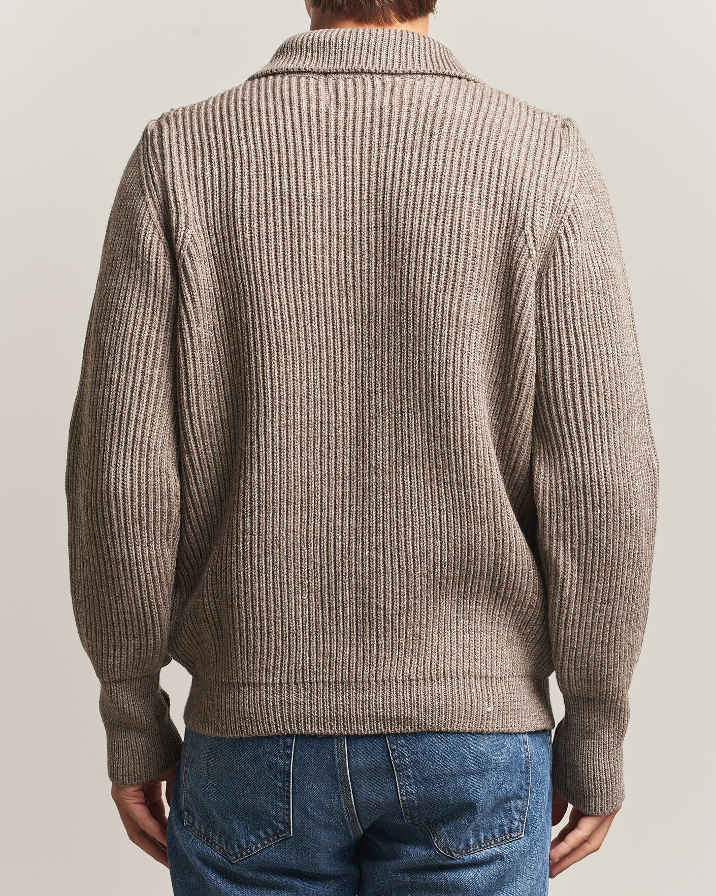 Herre | Gensere | Peregrine | Fisherman Merino Zip Cardigan Light Brown