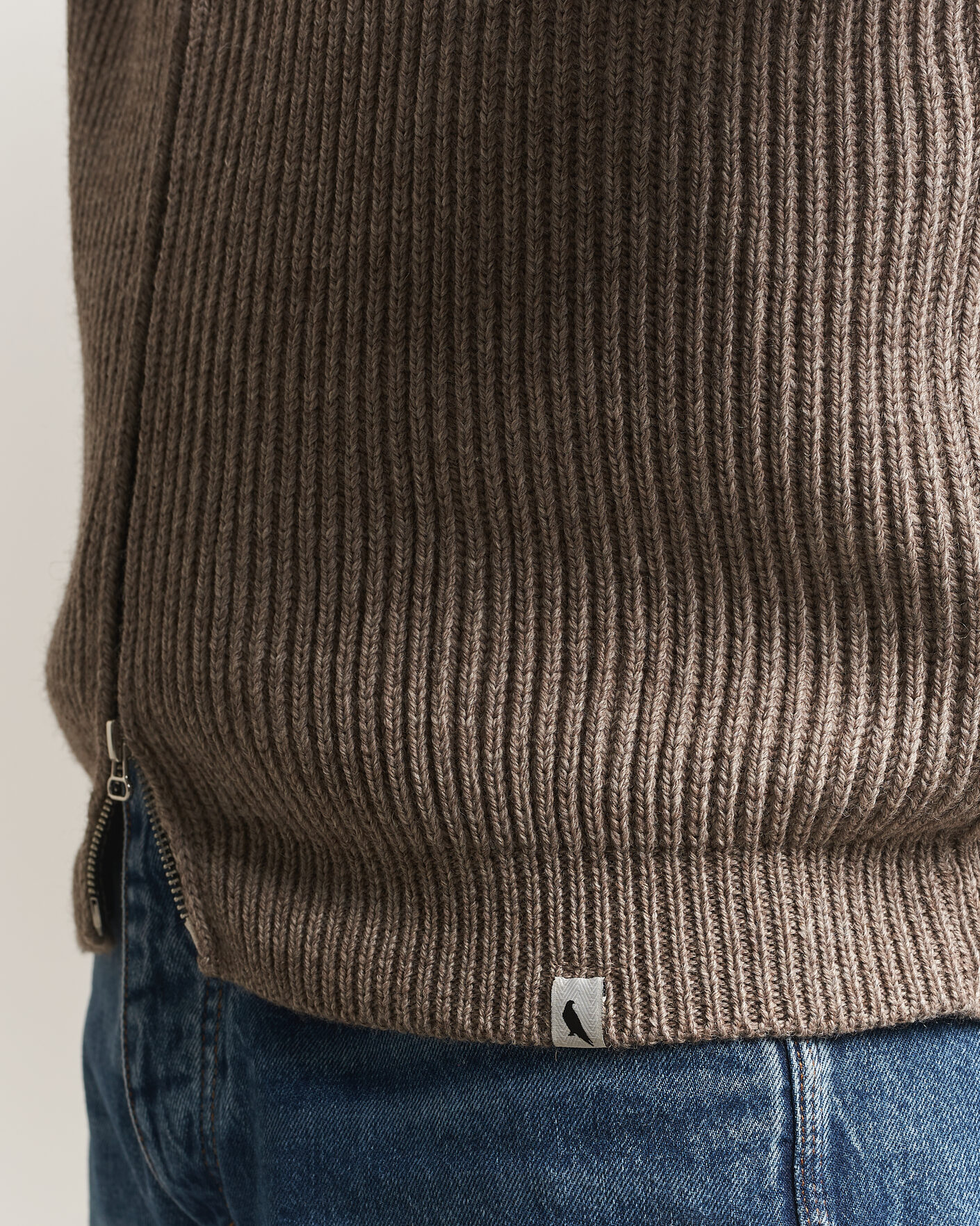 Herre | Gensere | Peregrine | Fisherman Merino Zip Cardigan Light Brown