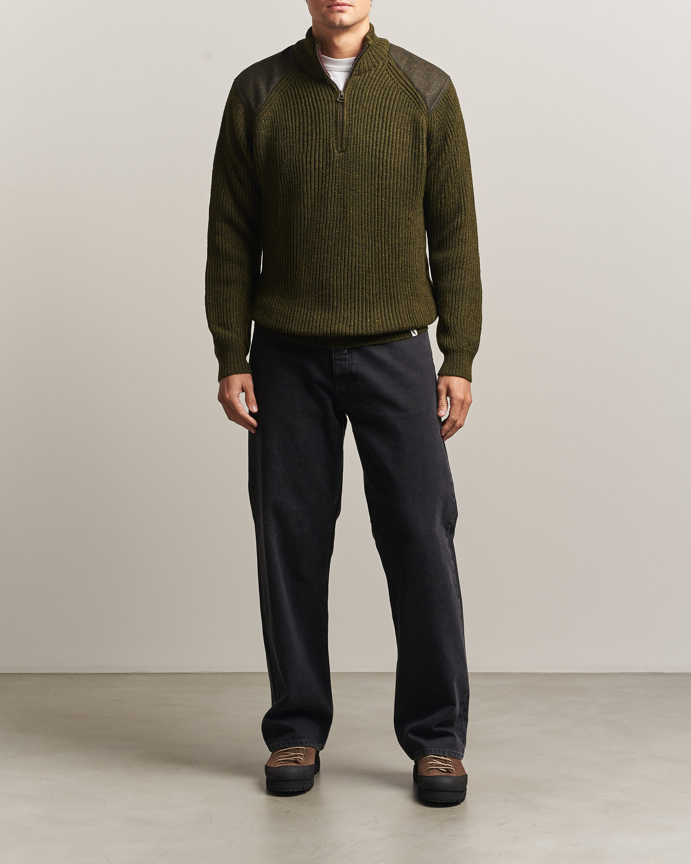 Herre | Gensere | Peregrine | Foxton Quarter Zip Jumperr Olive