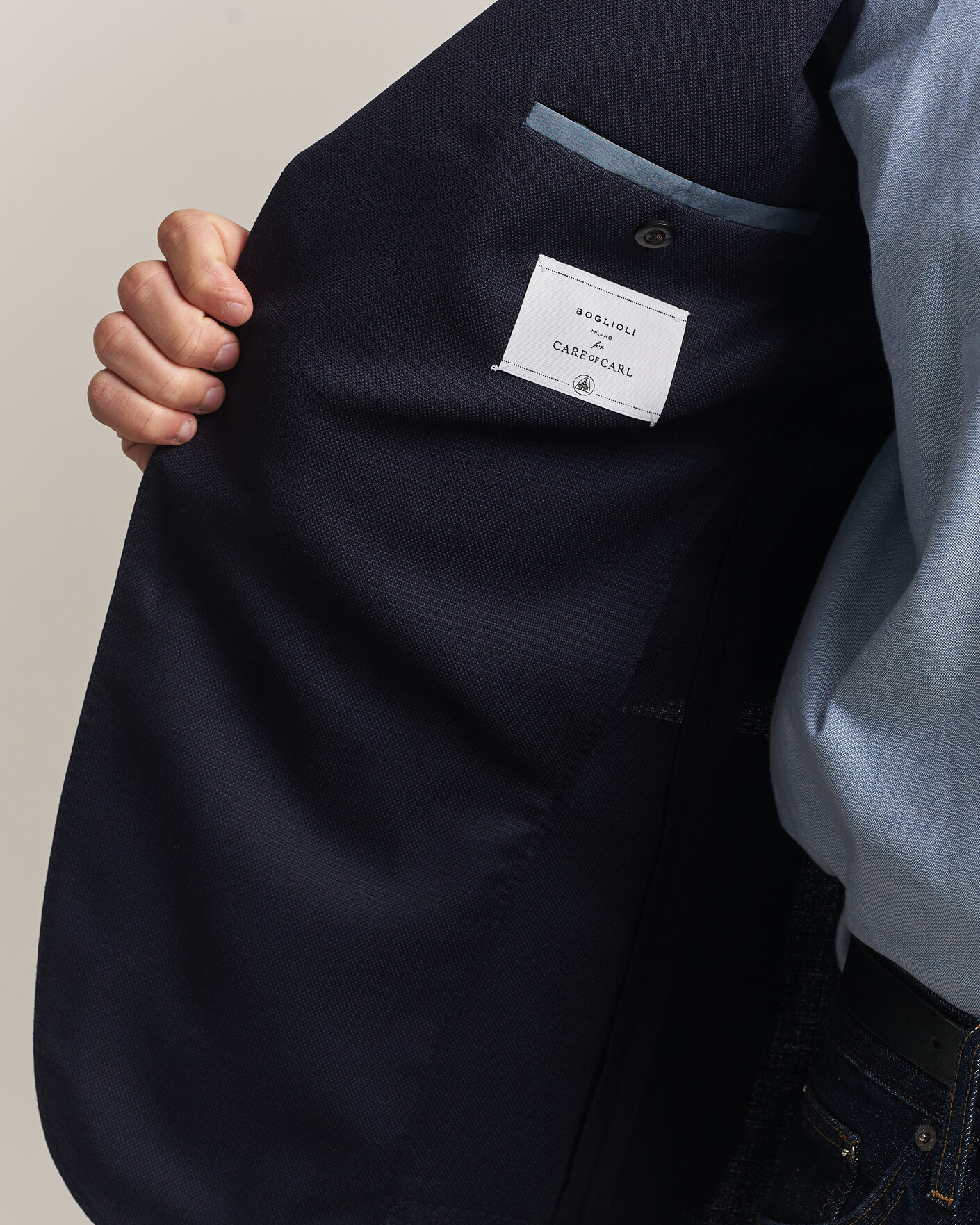 Herre | Dressjakker | Boglioli for Care of Carl | Boglioli K Jacket Exclusive Hopsack Blazer Navy