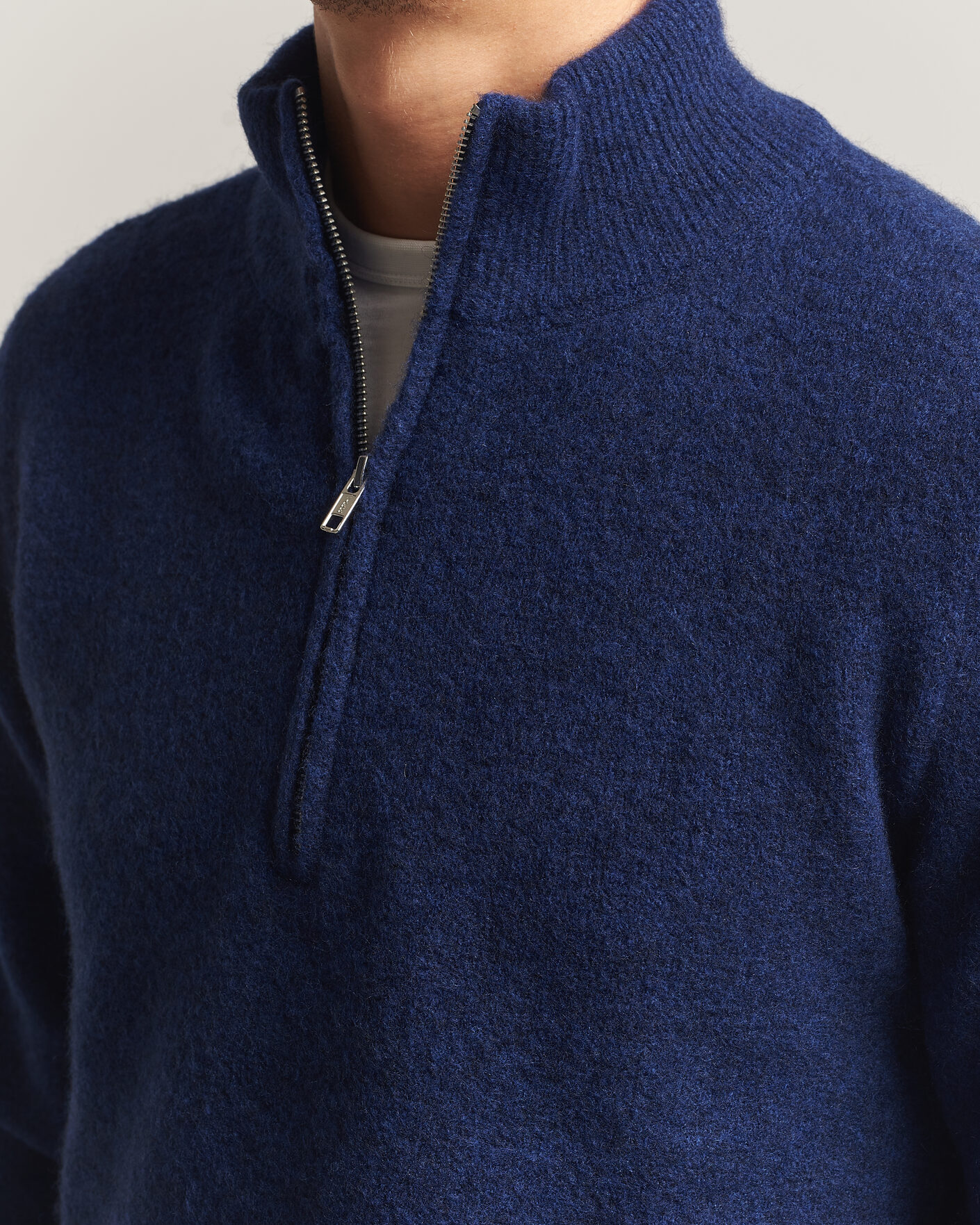 Herre | Gensere | Filippa K | Andrew Yak Knitted Half Zip Deep Blue