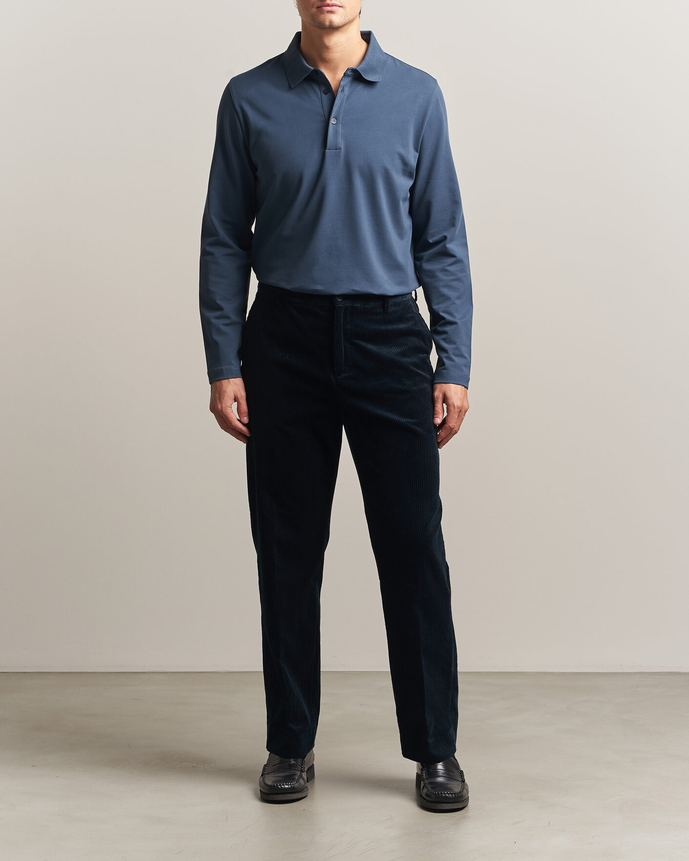 Herre | Bukser | Filippa K | Julian Corduroy Chino Trousers Dark Navy