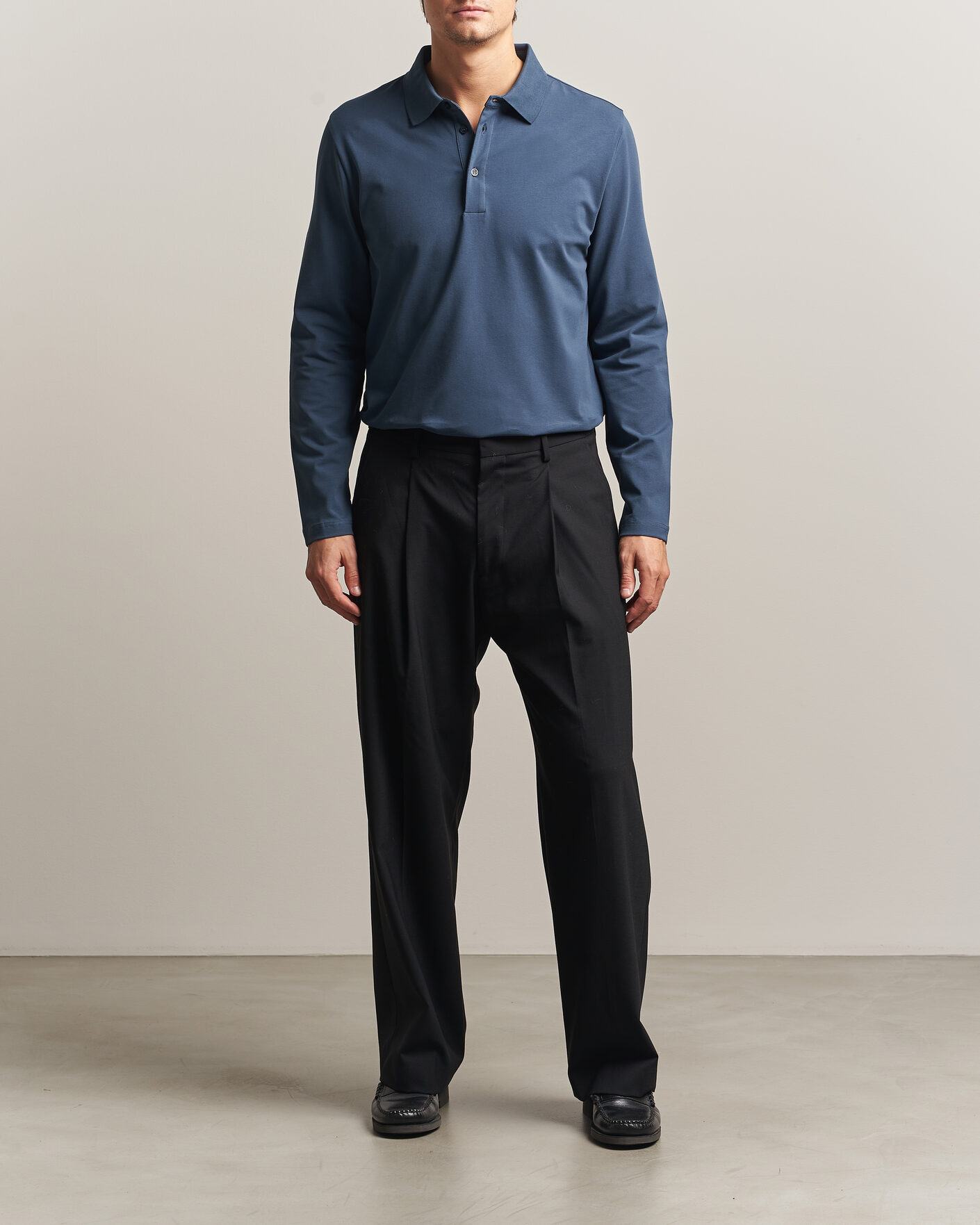 Herre | Pikéer | Filippa K | Luke Lycra Polo Shirt Stone Blue