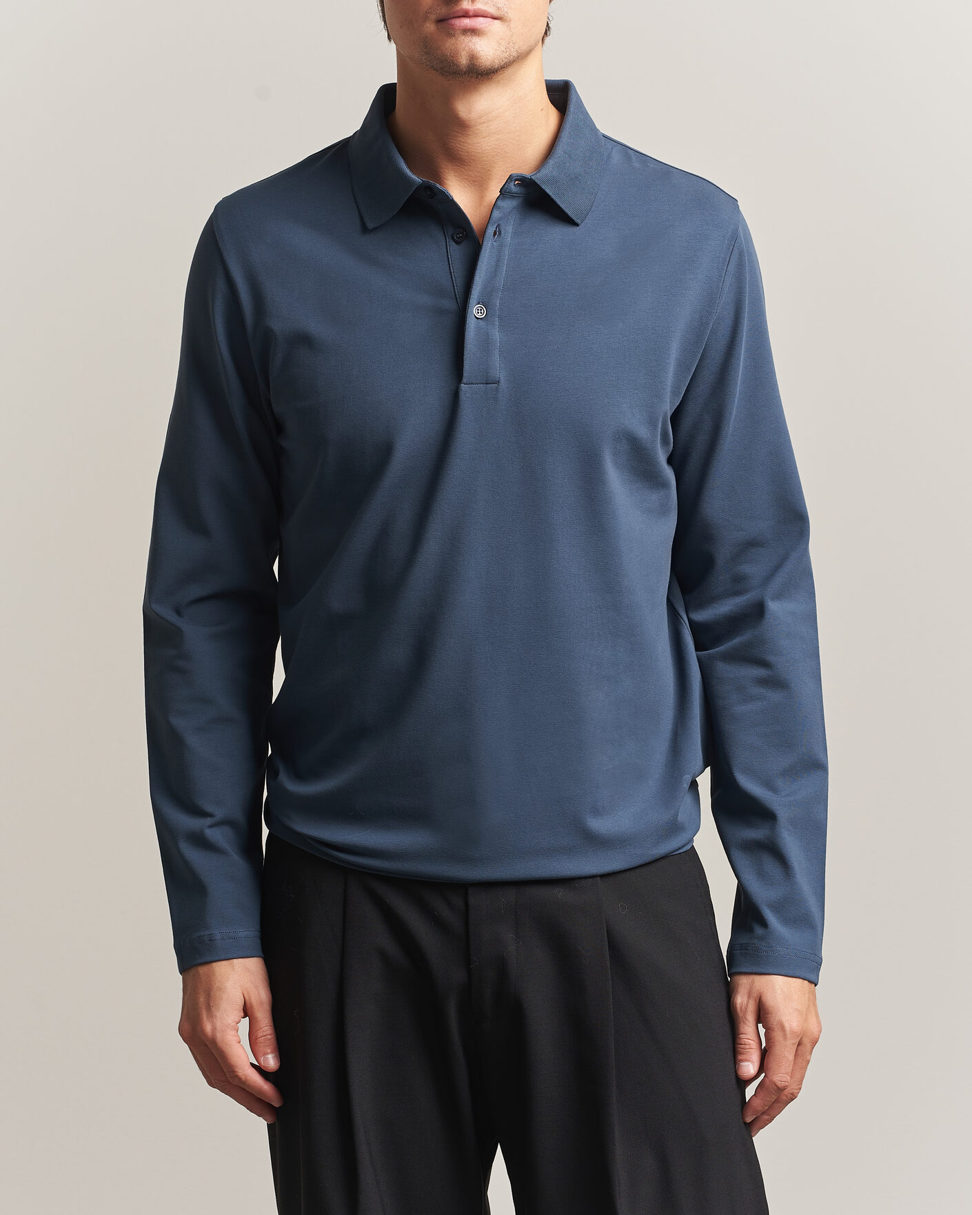 Herre | Pikéer | Filippa K | Luke Lycra Polo Shirt Stone Blue
