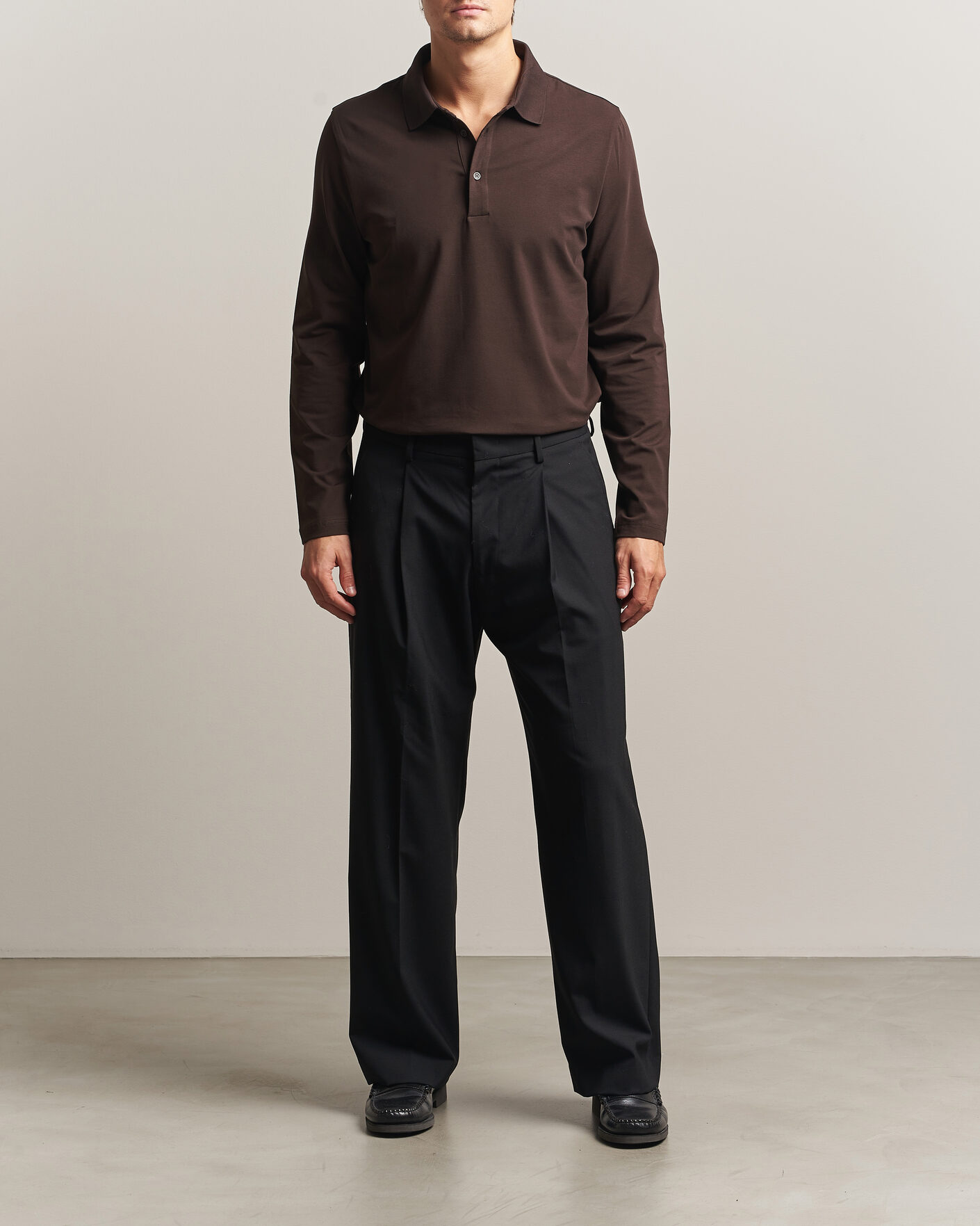 Herre | Pikéer | Filippa K | Luke Lycra Polo Shirt Dark Chocolate