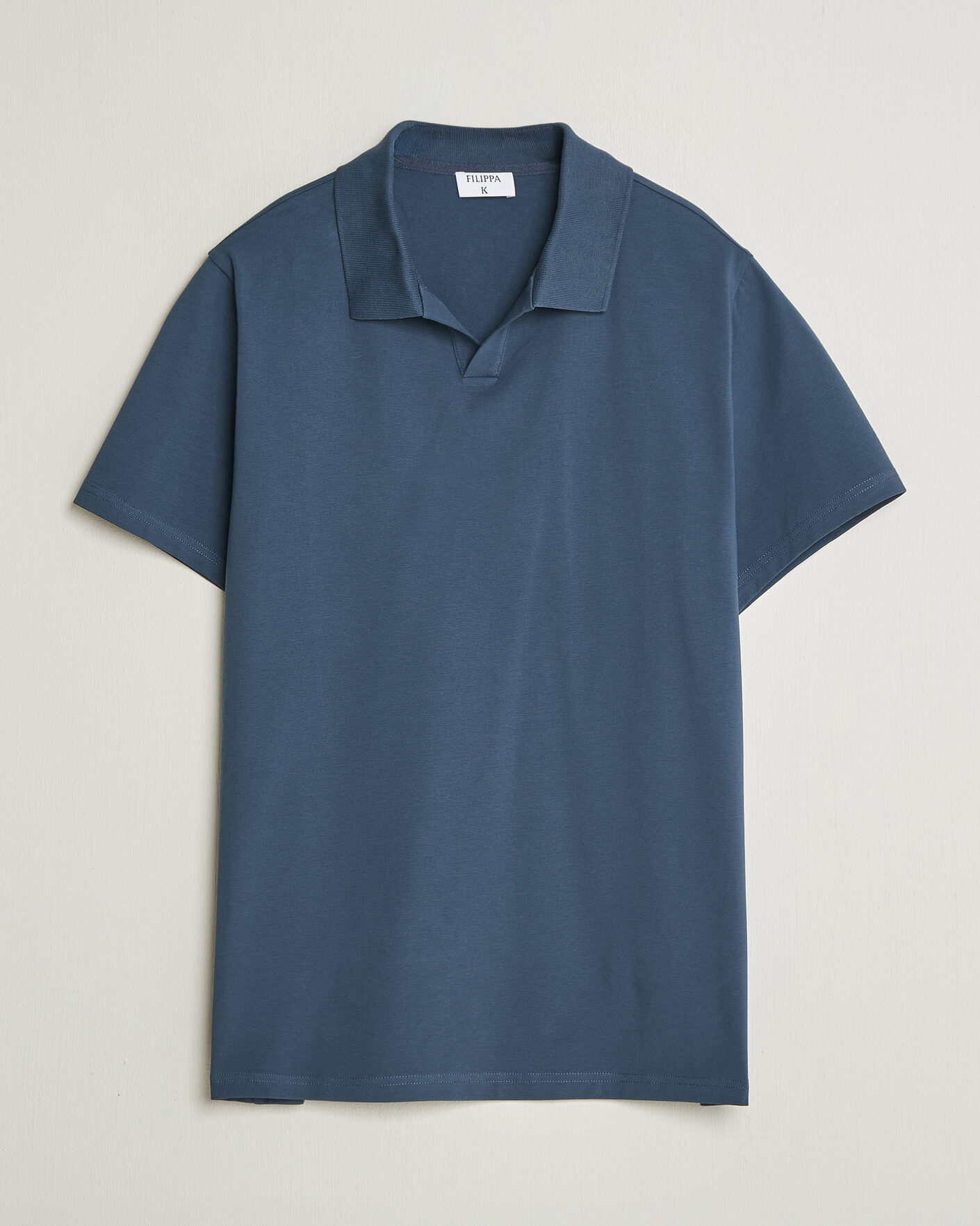 Herre | Pikéer | Filippa K | Soft Lycra Polo T-Shirt Stone Blue