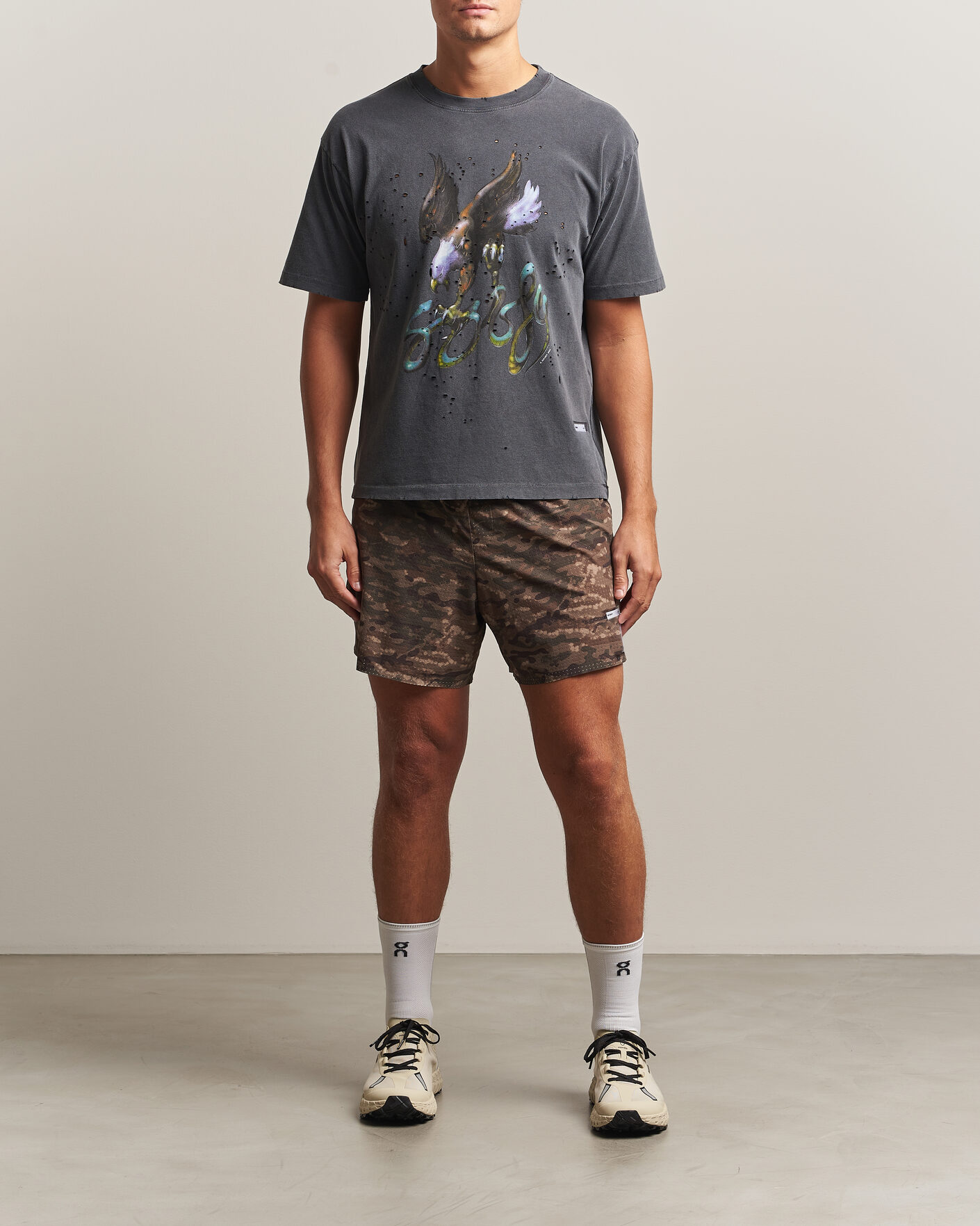 Herre | T-Shirts | Satisfy | MothTech T-Shirt Aged Black Eagle