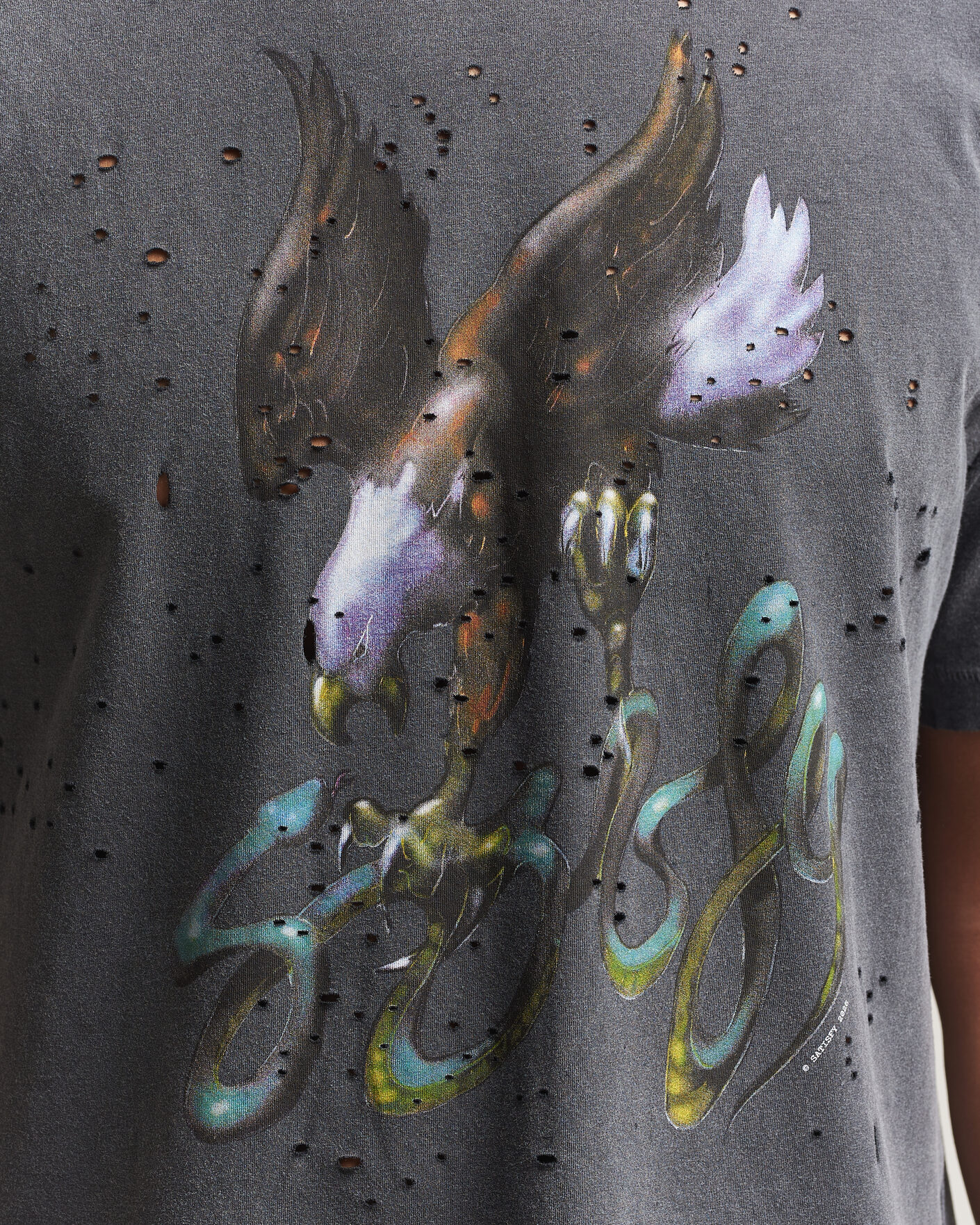 Herre | T-Shirts | Satisfy | MothTech T-Shirt Aged Black Eagle