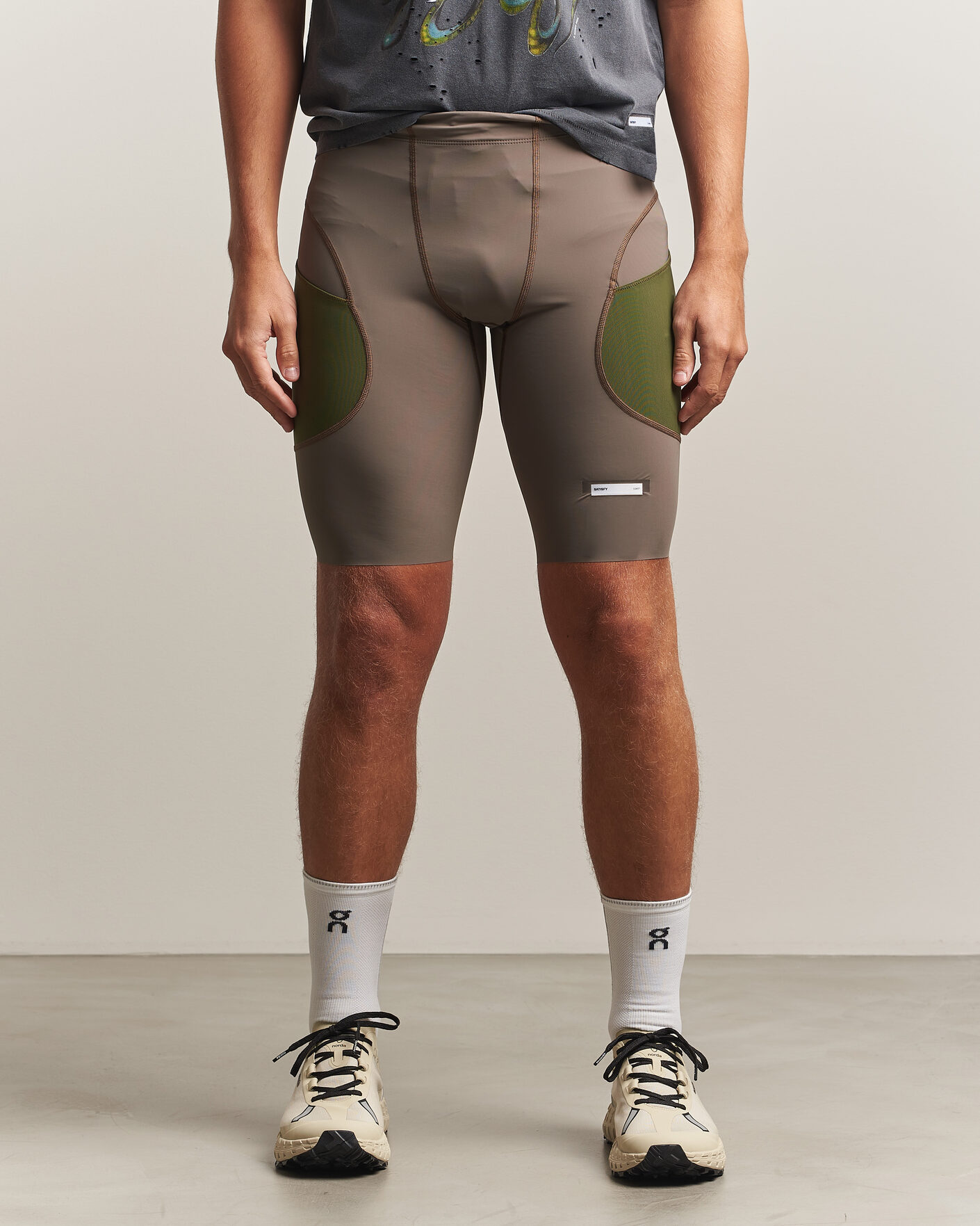 Herre | Shorts | Satisfy | TechSilk Evo 9 Inch Half Tights Dark Natural