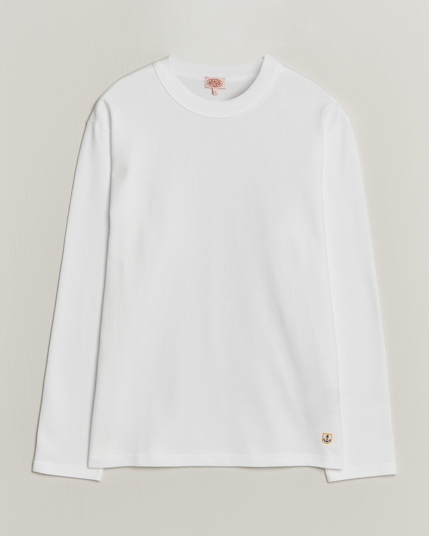 Herre | T-Shirts | Armor-lux | Heritage Long Sleeve Cotton T-Shirt White