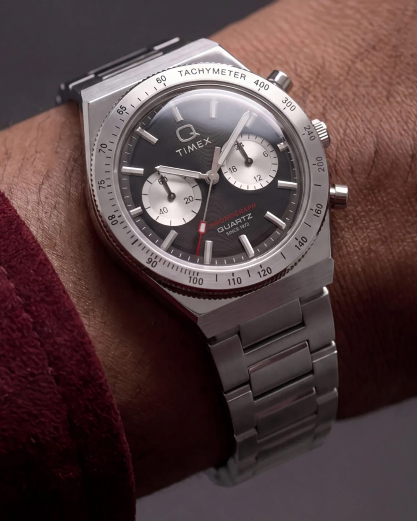 Herre | Timex Q Continental Chronograph 36mm Black Dial | Timex | Q Continental Chronograph 36mm Black Dial