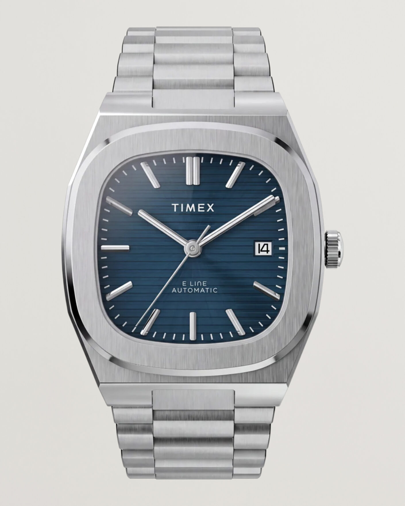 Herre | Timex Automatic E Line Stainless Steel 38mm Dark Blue Dial | Timex | Automatic E Line Stainless Steel 38mm Dark Blue Dial