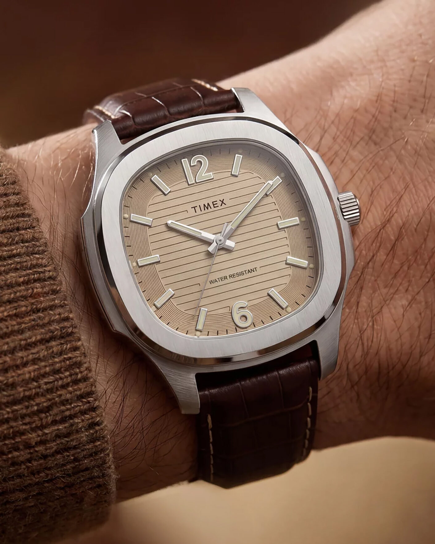 Herre | Timex Marquee Quartz Leather Strap 41mm Khaki Dial | Timex | Marquee Quartz Leather Strap 41mm Khaki Dial