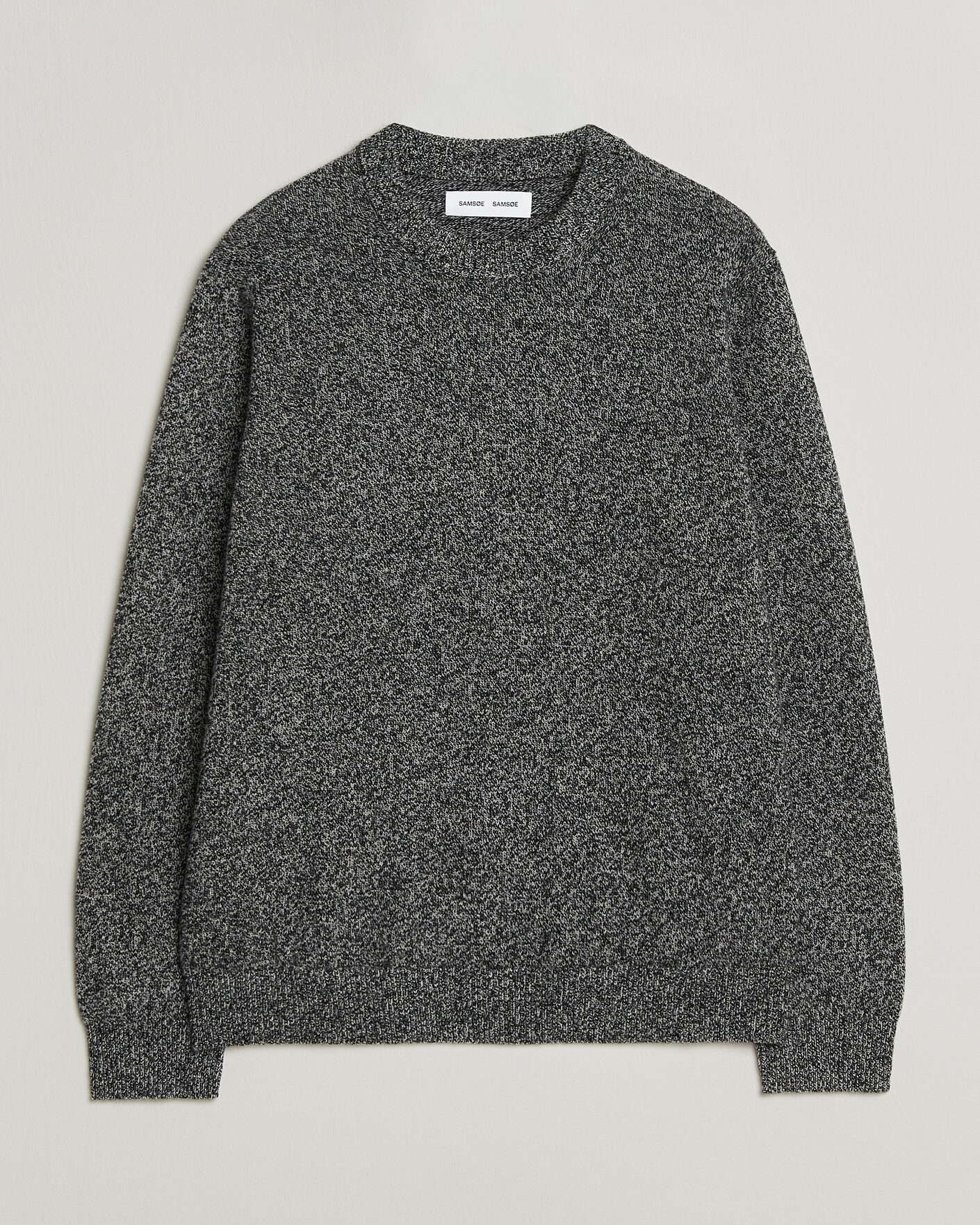 Herre | Gensere | Samsøe Samsøe | Isak Knitted Crew Neck Black White Melange