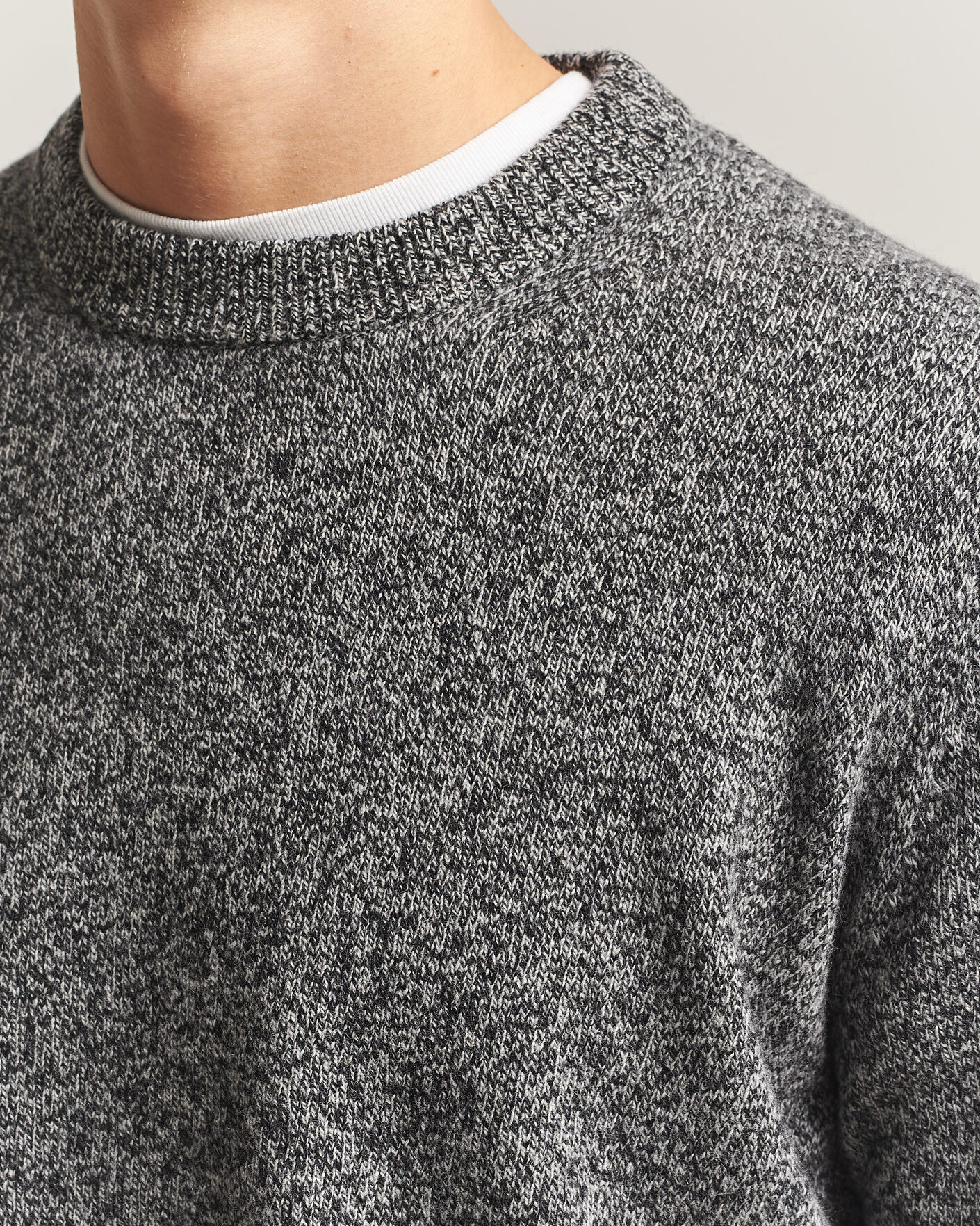Herre | Gensere | Samsøe Samsøe | Isak Knitted Crew Neck Black White Melange