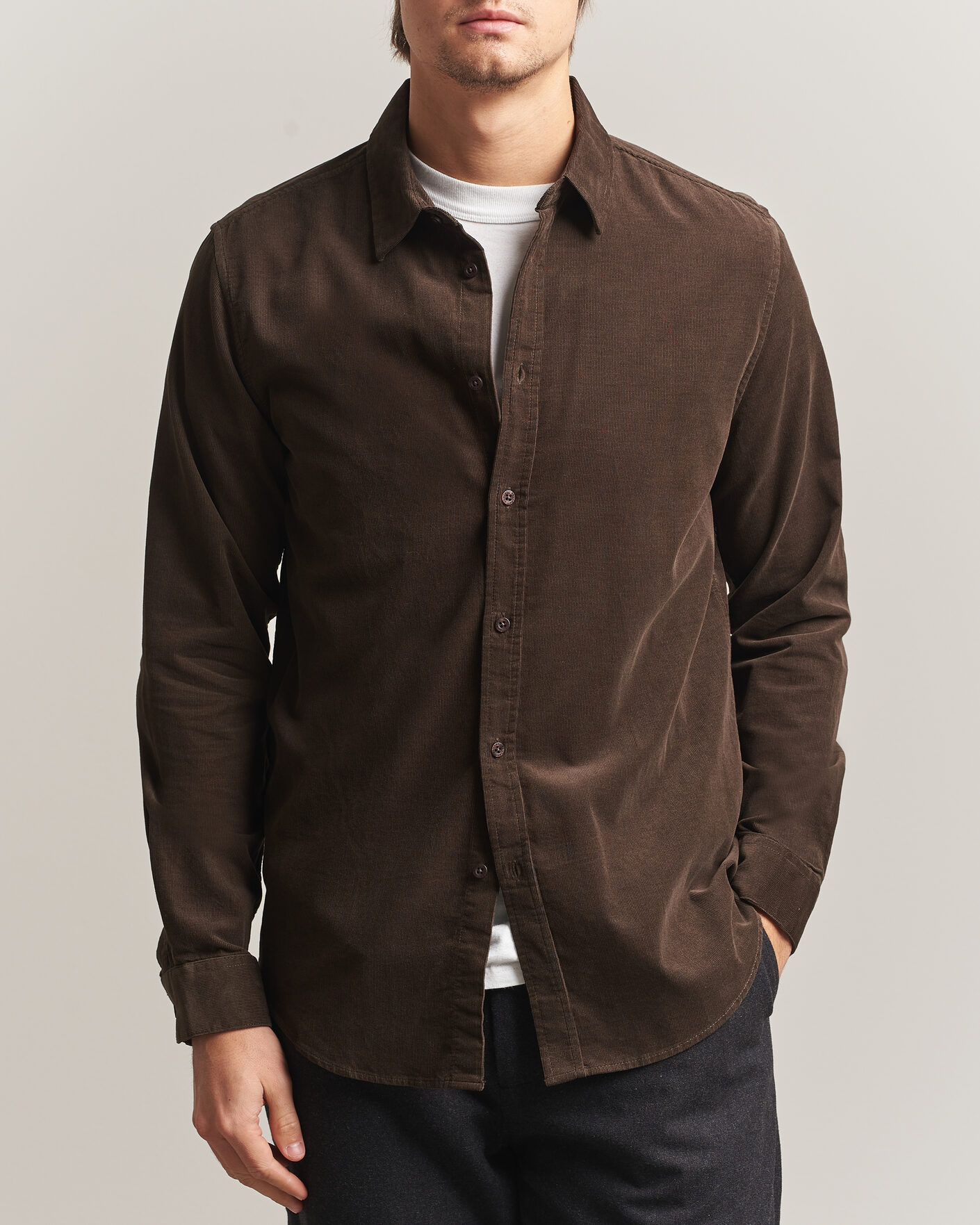 Herre | Skjorter | Samsøe Samsøe | Liam Baby Cord Checked Shirt Delicioso