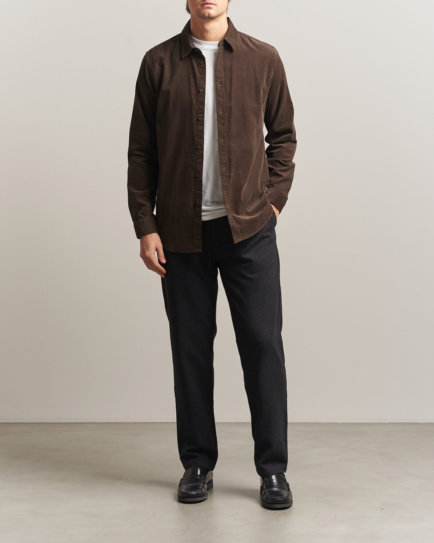 Herre | Bukser | Samsøe Samsøe | Bertil Flannel Drawstring Trousers Black Melange