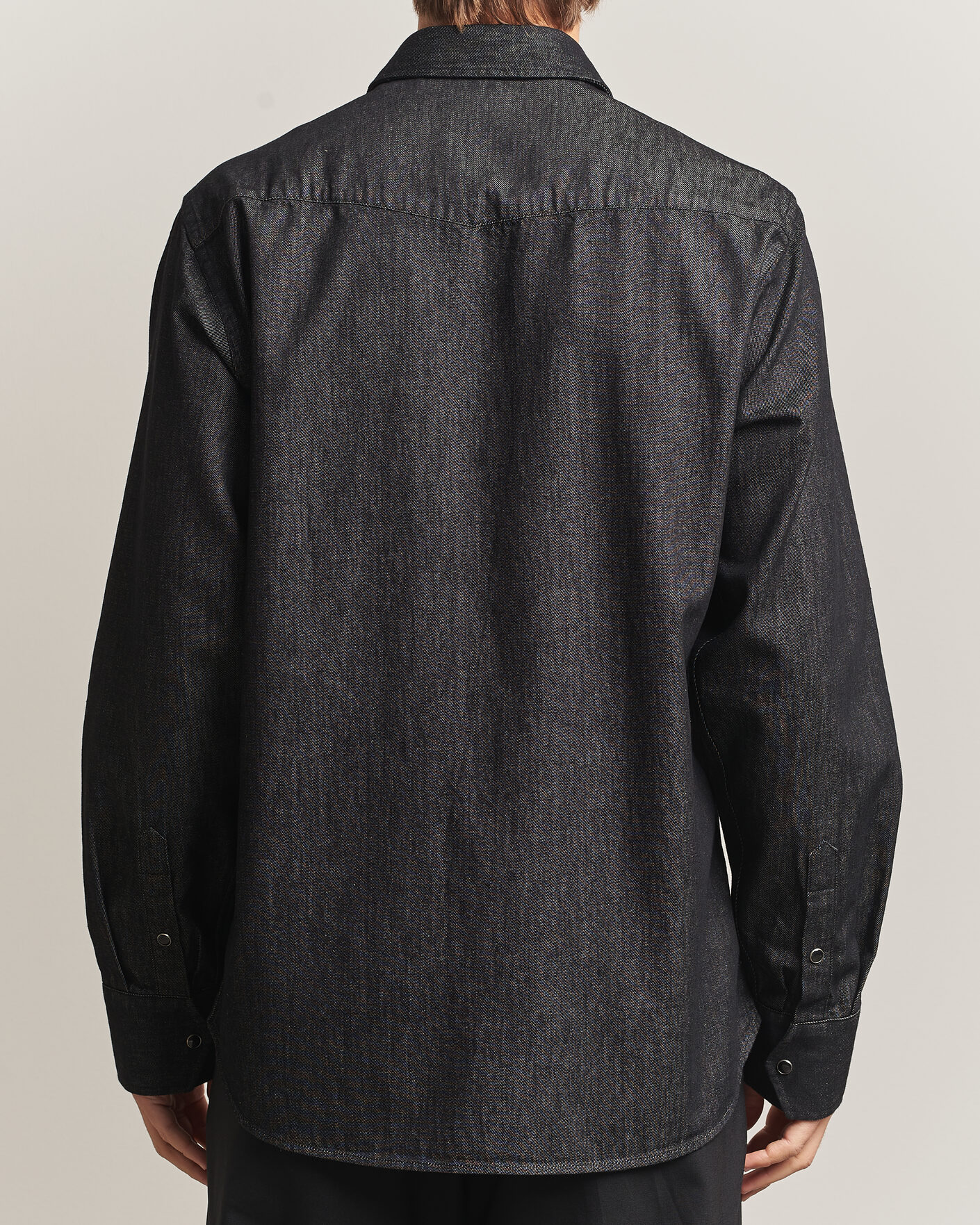 Herre | Skjorter | Oscar Jacobson | Straight Fit Western Shirt Dark Grey