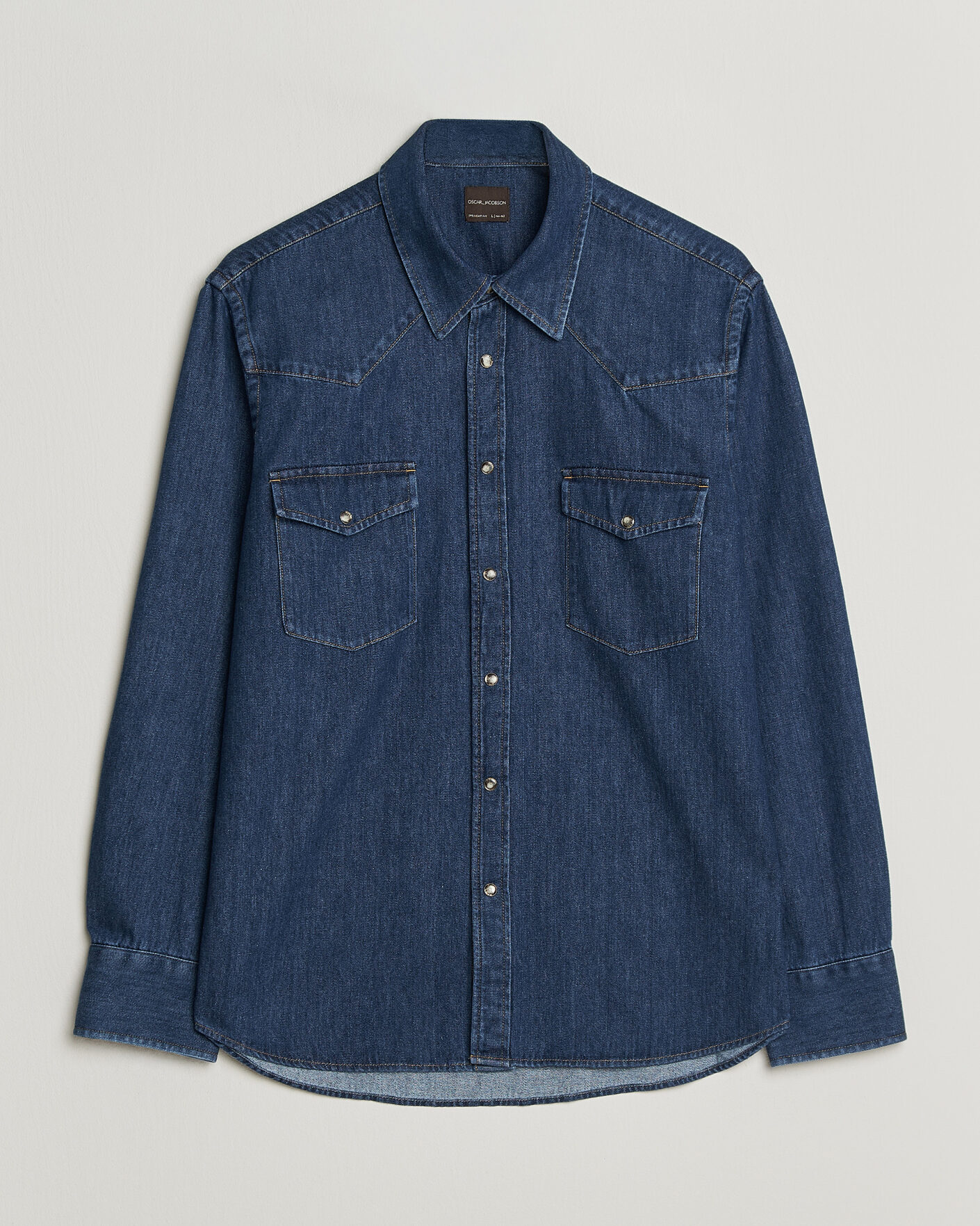 Herre | Skjorter | Oscar Jacobson | Straight Fit Western Shirt Blue