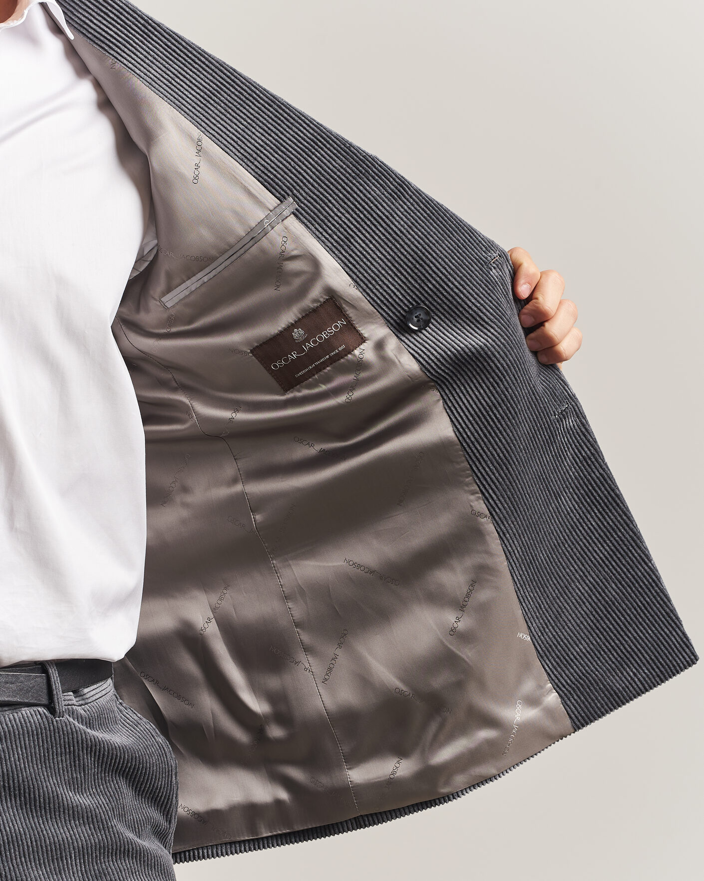 Herre | Dressjakker | Oscar Jacobson | Farris Corduroy Blazer Grey