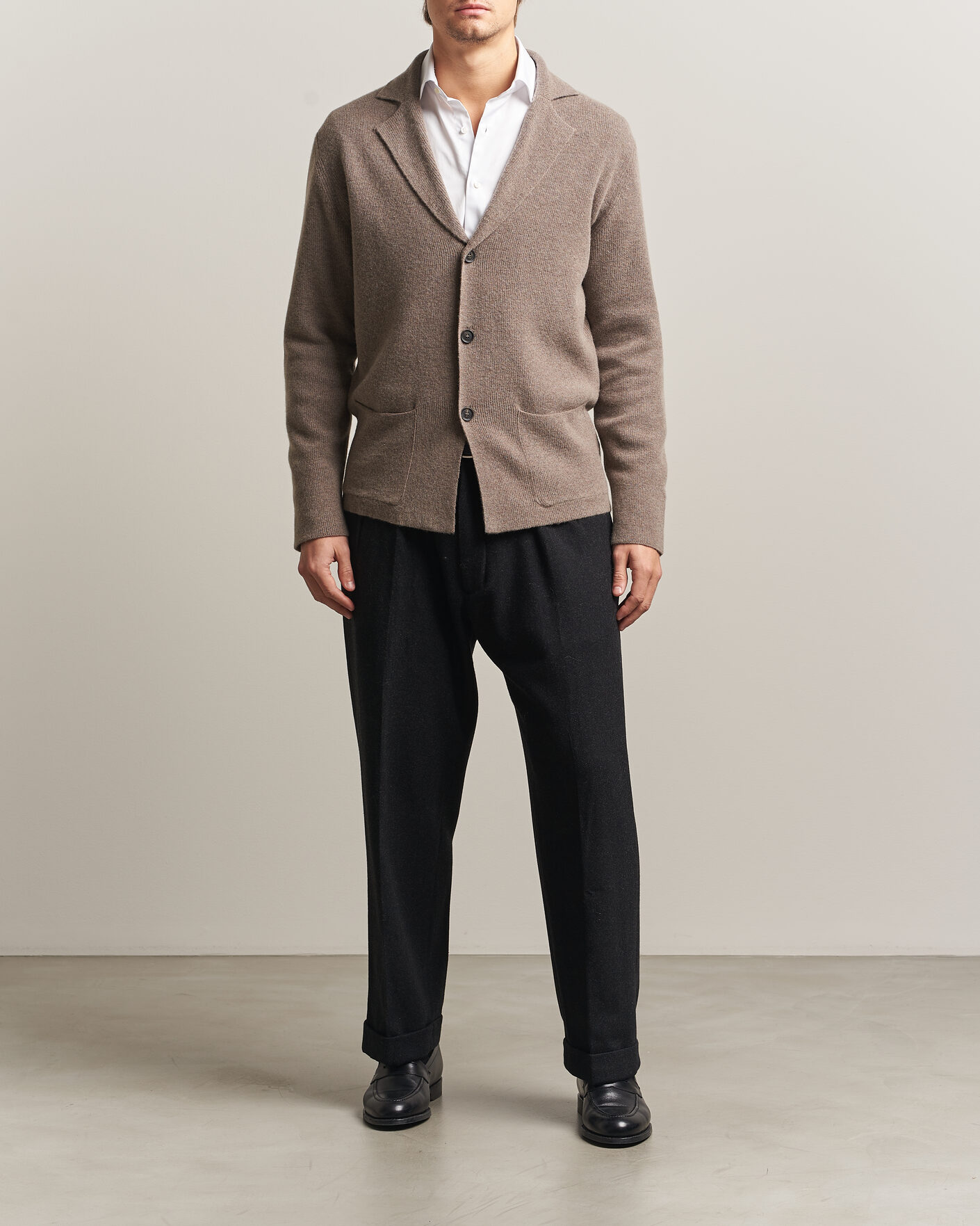 Herre | Dressjakker | Oscar Jacobson | Antonio Knitted Blazer Taupe