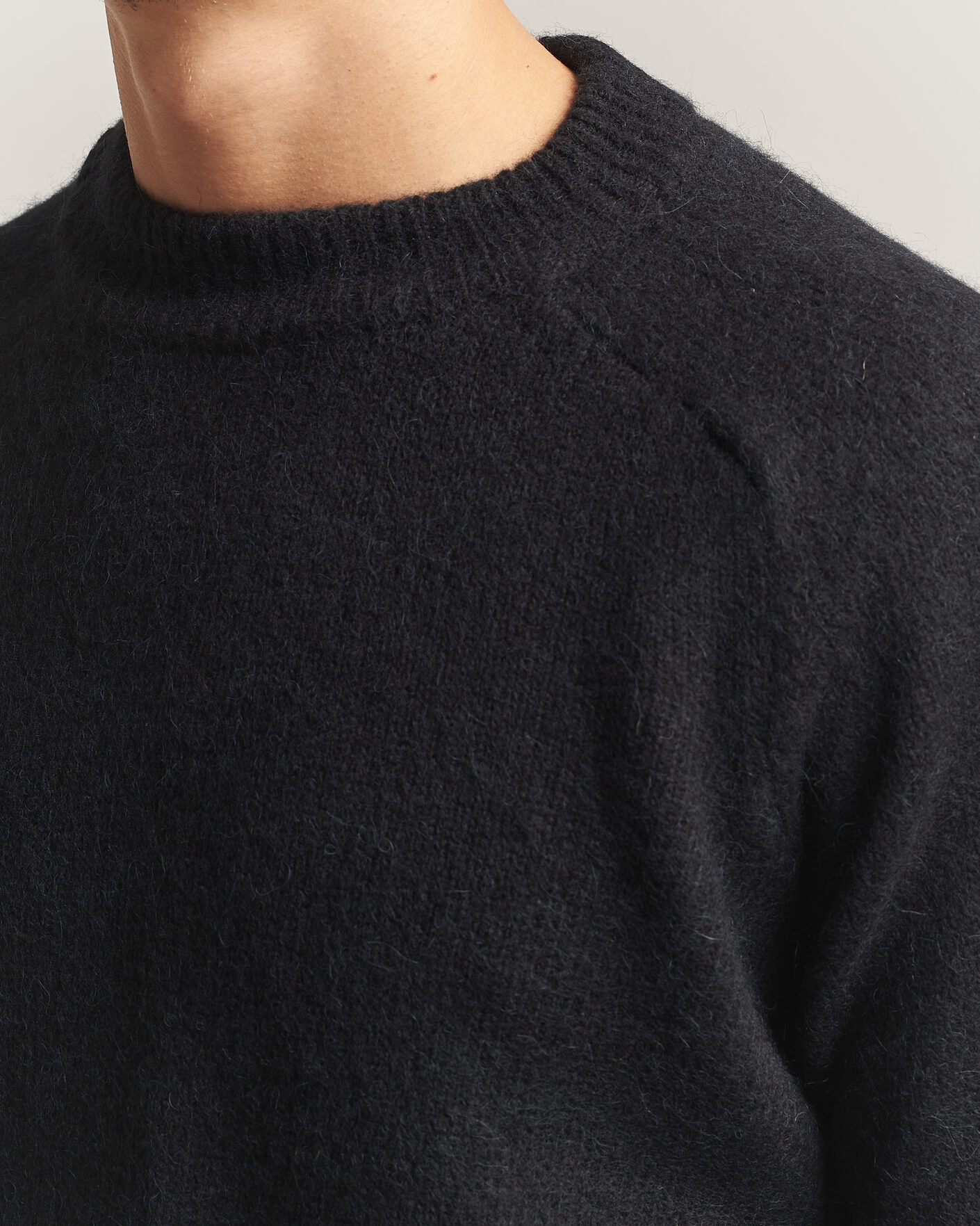 Herre | Gensere | Oscar Jacobson | Andie Alpacka/Merino Knitted Sweater Black