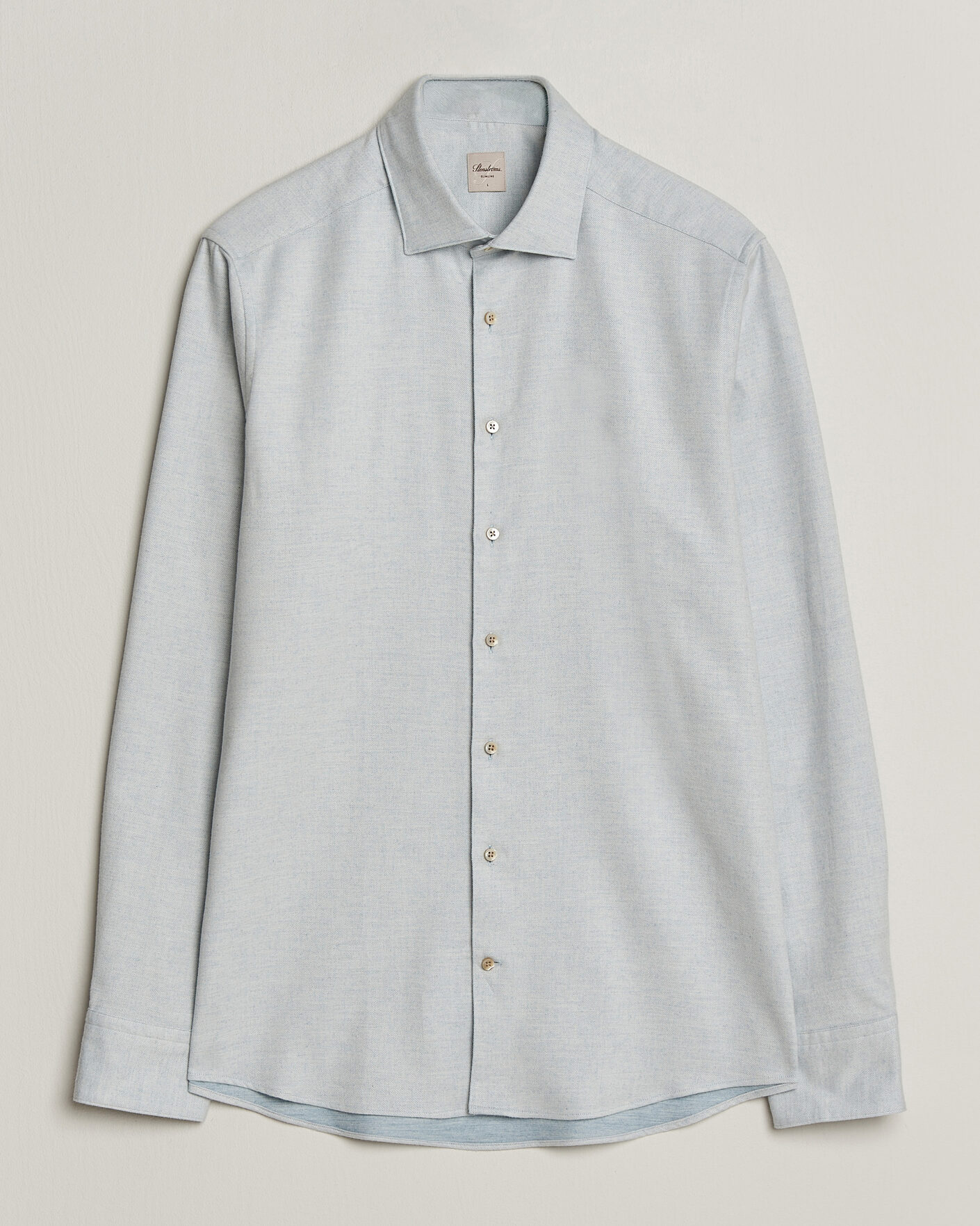 Herre | Skjorter | Stenströms | Slimline Flannel Shirt Light Blue