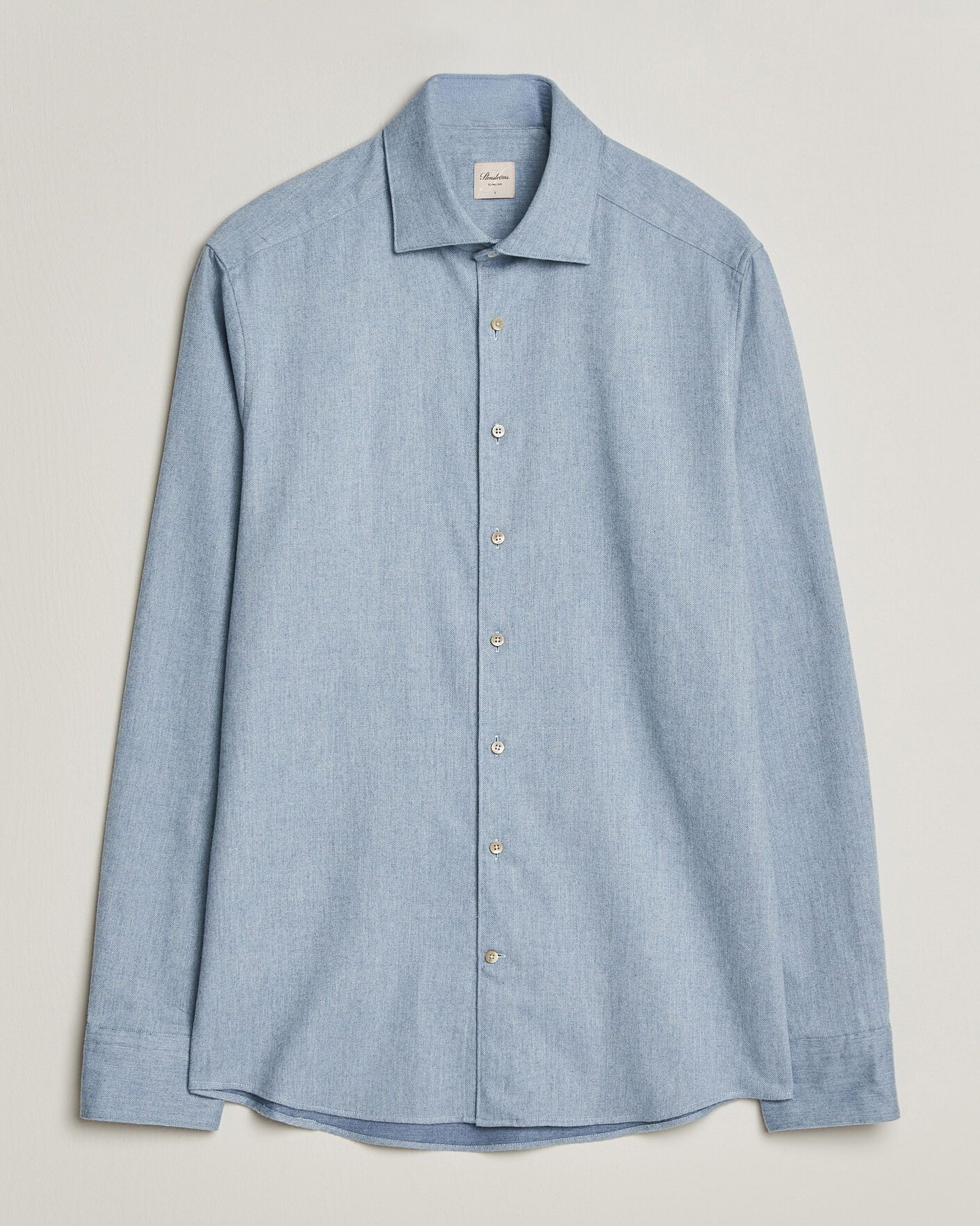Herre | Skjorter | Stenströms | Slimline Flannel Shirt Blue