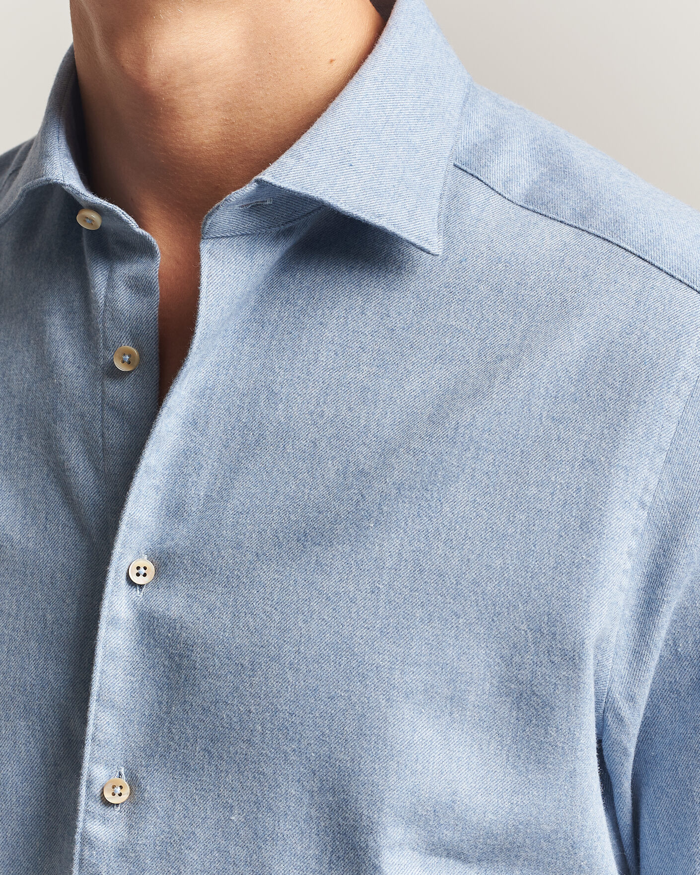 Herre | Skjorter | Stenströms | Slimline Flannel Shirt Blue