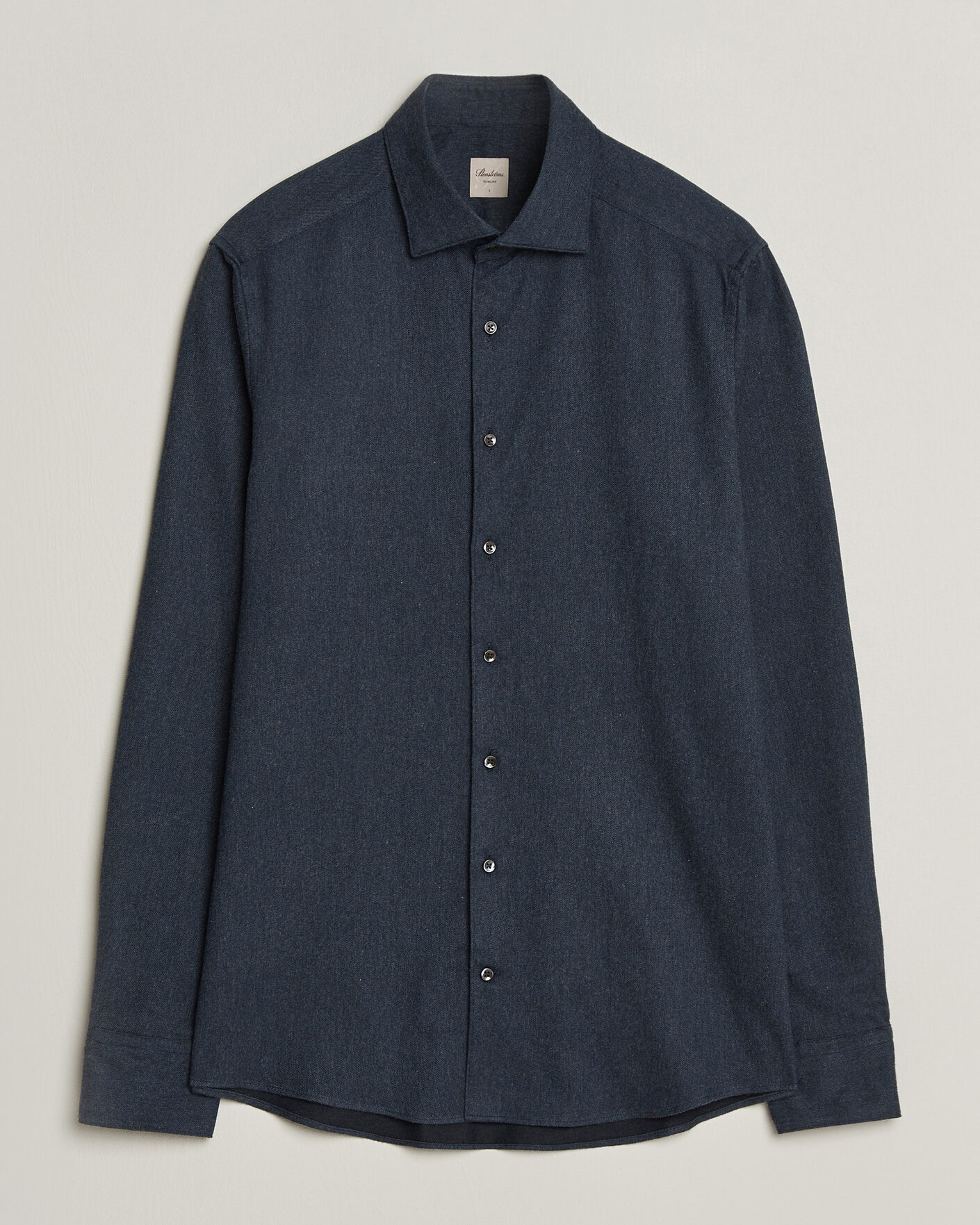 Herre | Skjorter | Stenströms | Slimline Flannel Shirt Navy
