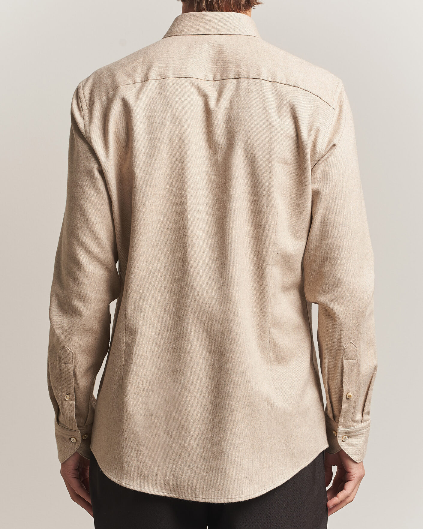 Herre | Skjorter | Stenströms | Slimline Flannel Shirt Beige