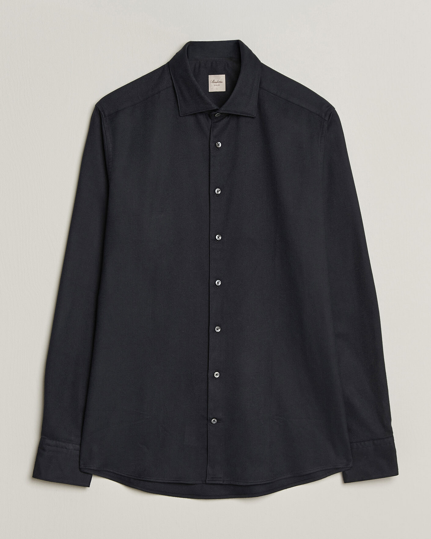 Herre | Skjorter | Stenströms | Slimline Flannel Shirt Black
