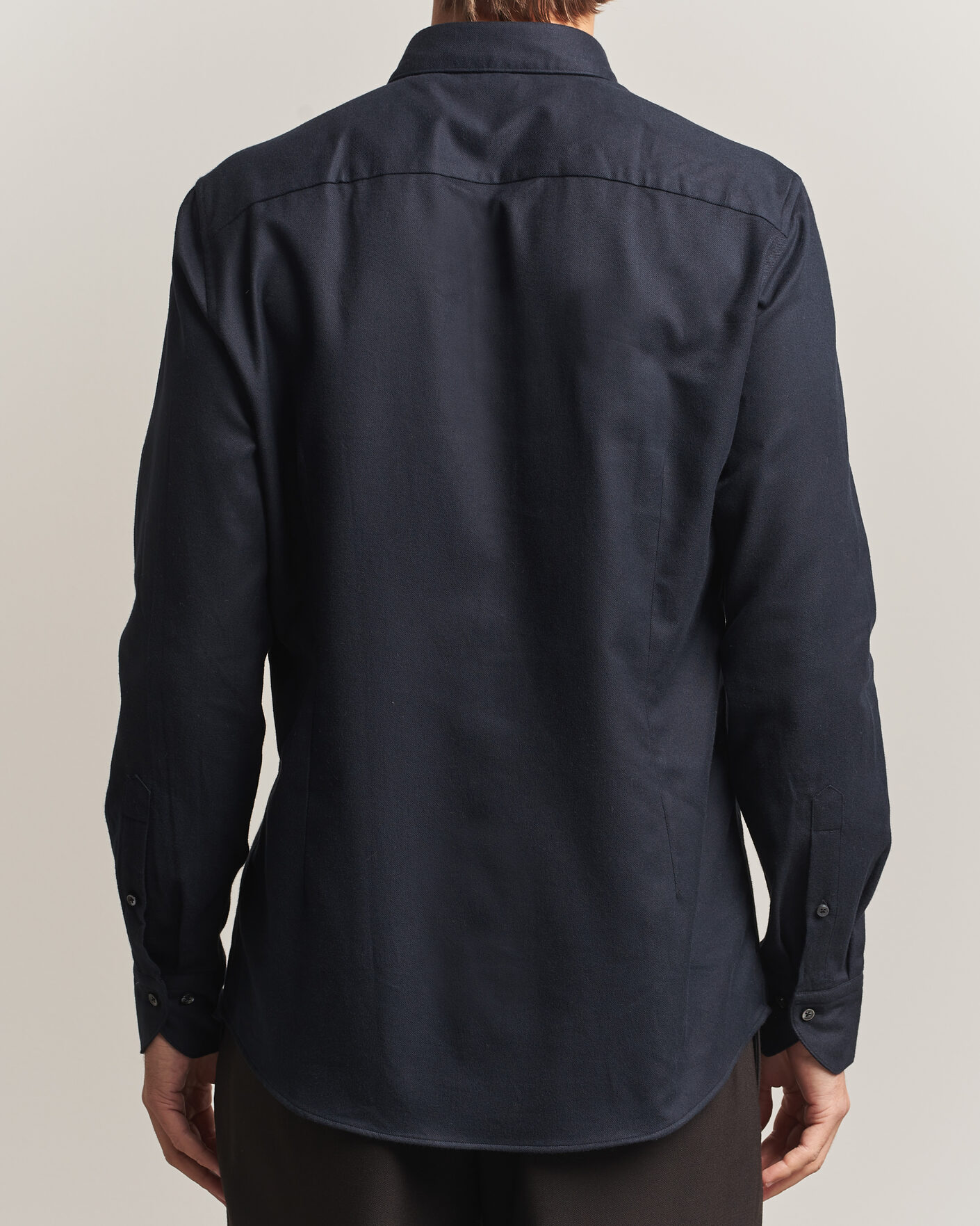 Herre | Skjorter | Stenströms | Slimline Flannel Shirt Black